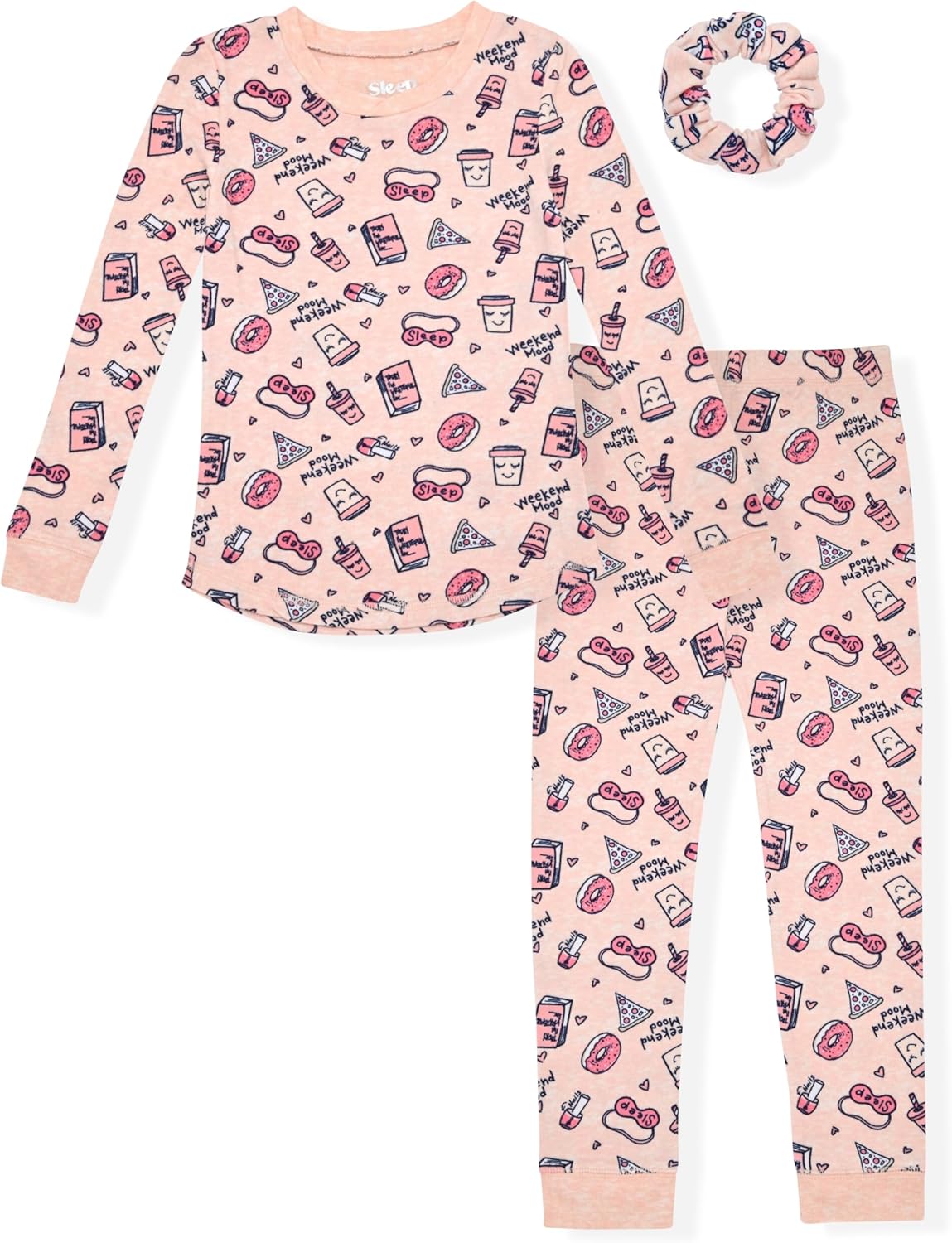 Girls’ Pajama Sets Multipack Snug Fit Soft Long Sleeve Pajama Tops & Sleepwear Pants - Image 4