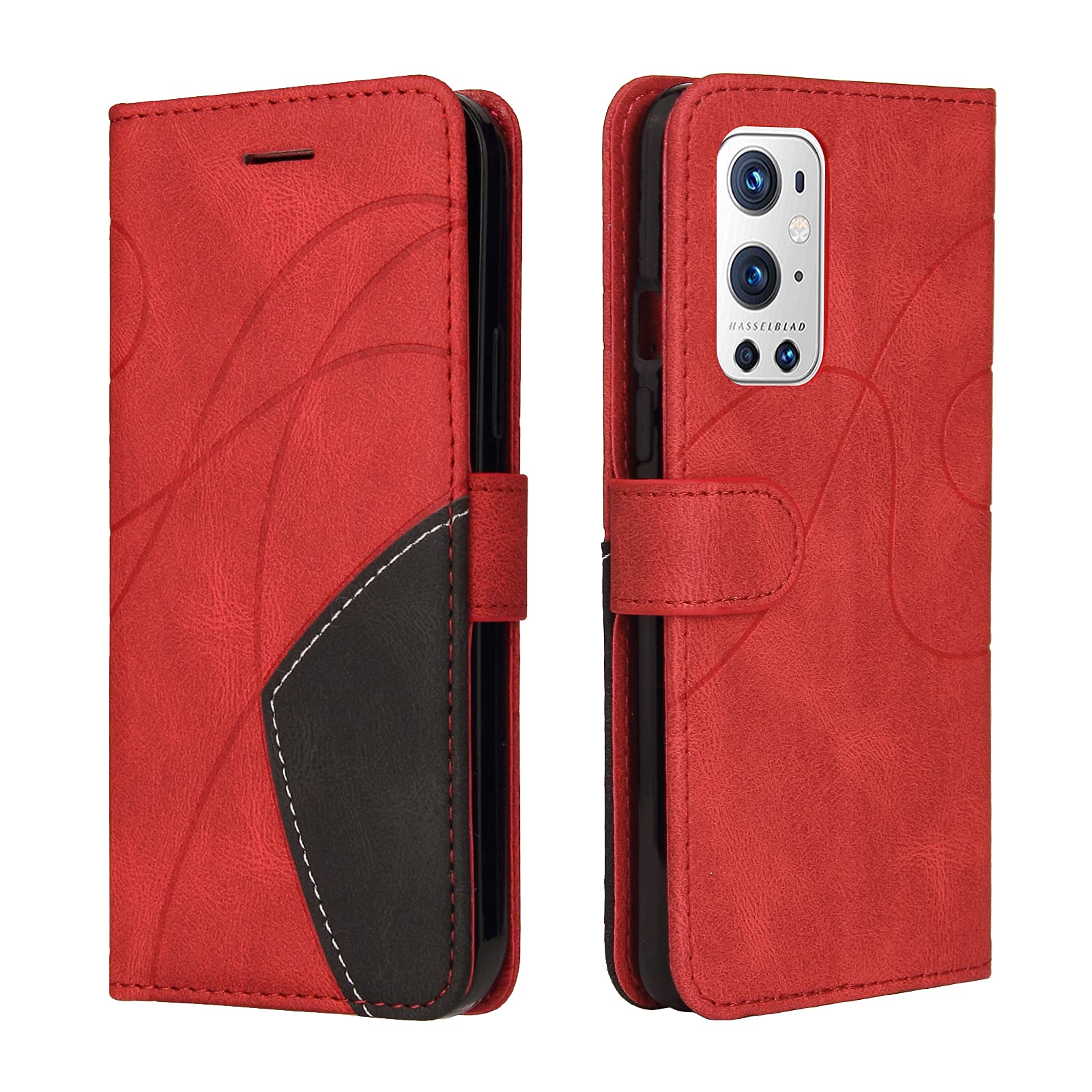 Cover per OnePlus 9 Pro Custodia a Portafoglio, Pelle PU Magnetica Staffa Flip Custodia, Slot per Schede, Custodia a Portafoglio Compatibile con OnePlus 9 Pro-Marrone