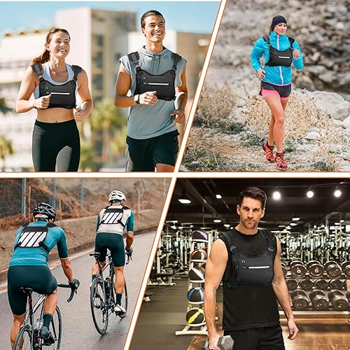 Miniatura 7 de Bolsa de pecho resistente al agua, bolsa ligera con tira reflectante, soporte para teléfono integrado y almacenamiento adicional, chaleco para