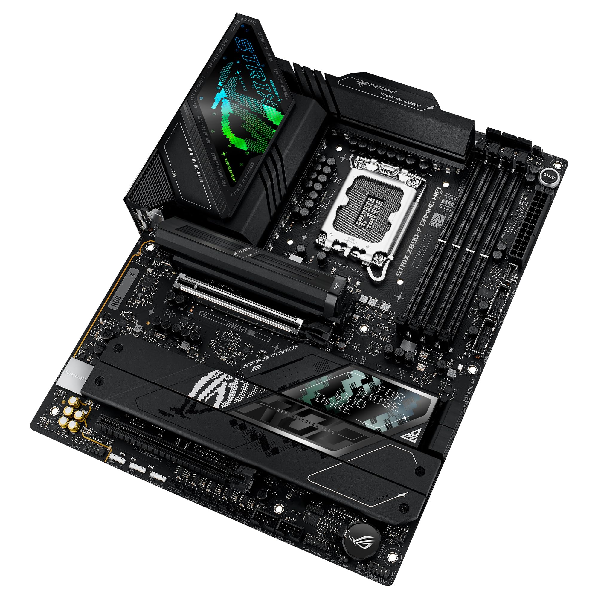 ASUS ROG Strix Z890-F Gaming WiFi - Placa Base ATX, 16+1+2+2 etapas de Potencia, DDR5, PCIe 5.0 Compatible con GPU de última generación, Cinco Ranuras M.2, WiFi 7, AI Overclocking, AI Networking II