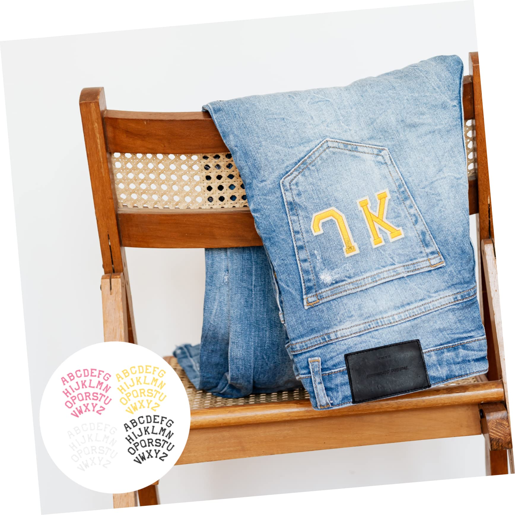SHINEOFI 12sets Toppe Ricamate Lettere Colorate Per Riparazioni Di Abbigliamento Appliques Termoadesive Per Jeans Camicie e Accessori