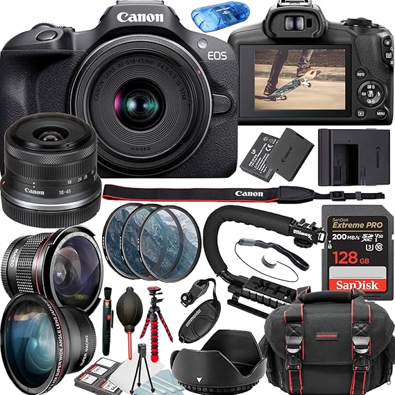 Amazon.com : Canon EOS R100 Mirrorless Camera with 18-45mm Lense Video ...