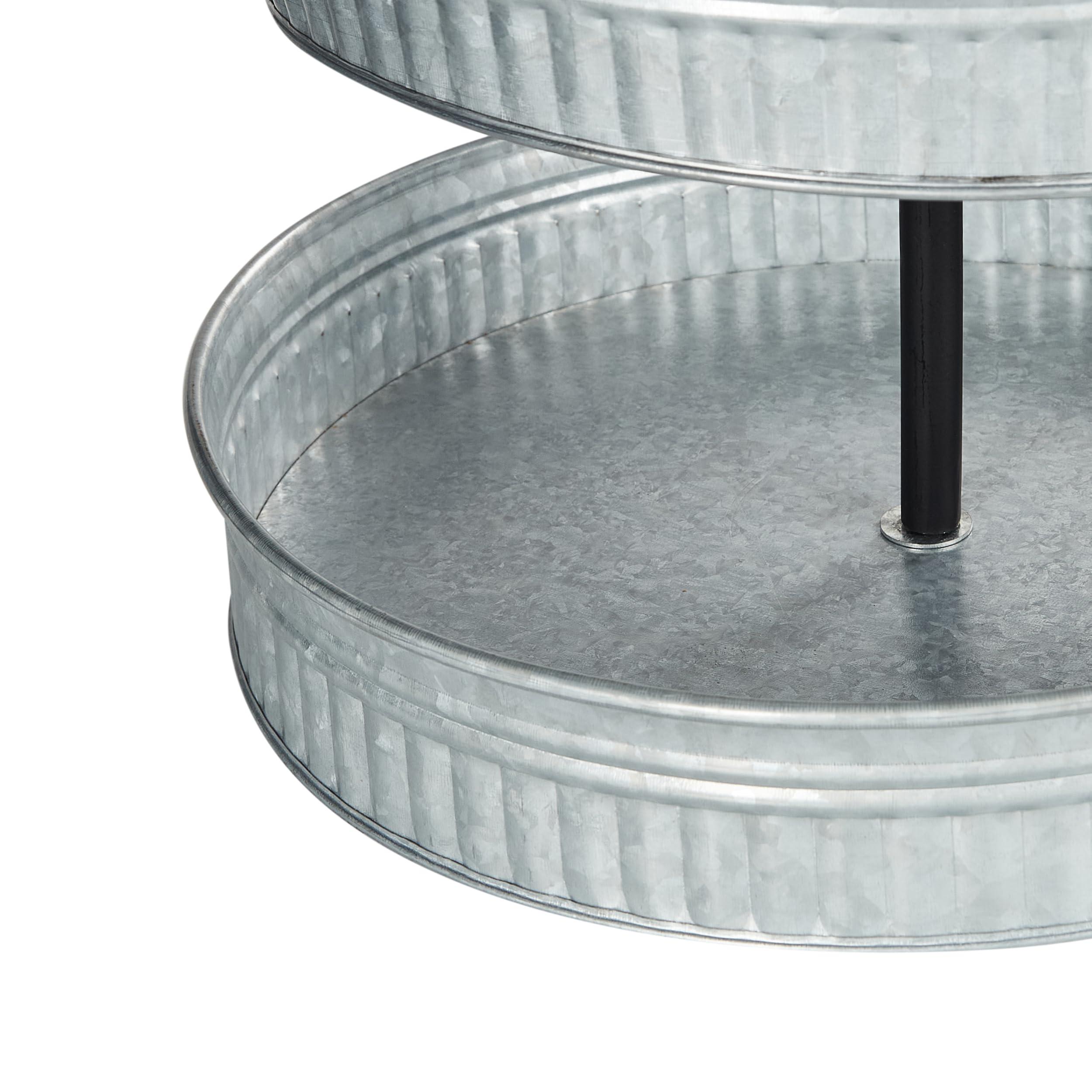 Ozdobna dekoracyjna patera na ciasto 3-piętrowa metalowa srebrna Kouign