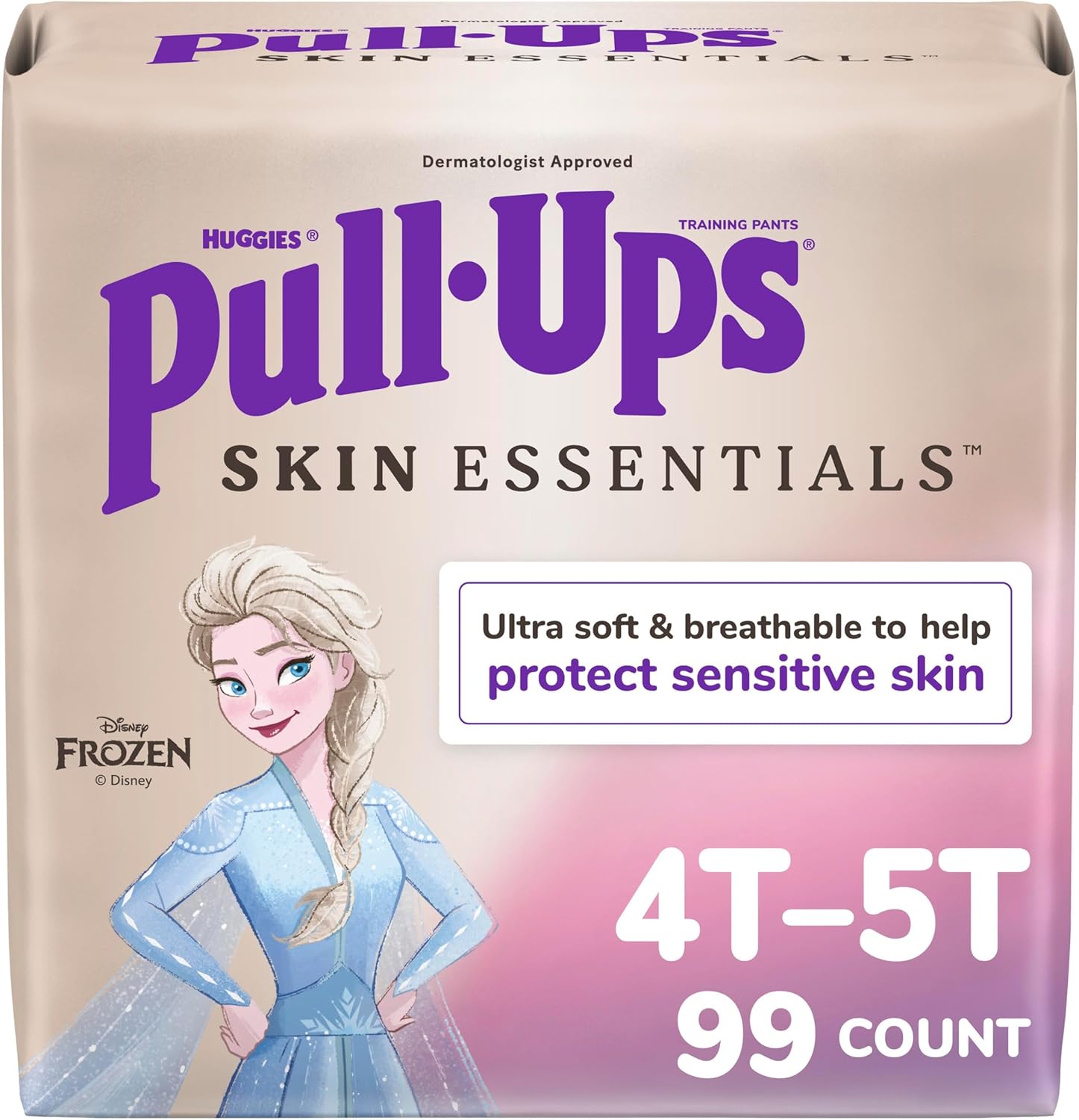 Pull-Ups Girls' Skin Essentials Potty Training Pants, Training Underwear, 4T-5T (38-50 lbs), 99 Ct (3 Packs of 33) 4T-5T 99