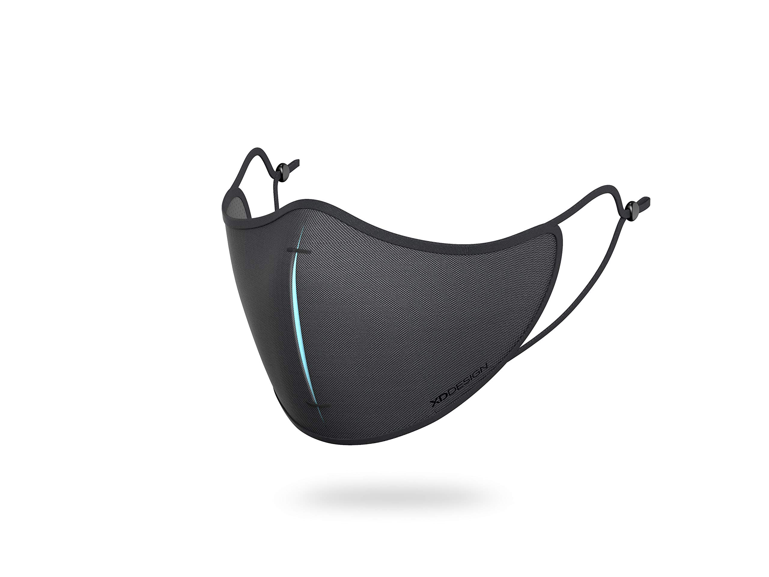 XDDesign ViralOff Protection Mask Set (1 Mask, 5 Filters, 1 Pouch) - Anti-Viral, Anti-Bacterial Face Mask, Reusable, Washable, and Comfortable - Black