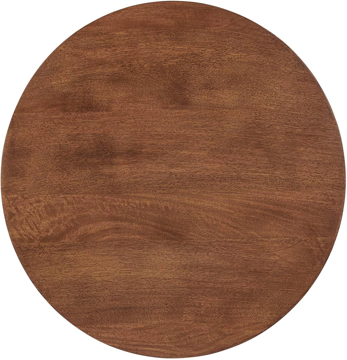 Modway EEI-6573-WAL Lina Round Mango Wood Side Table, Walnut