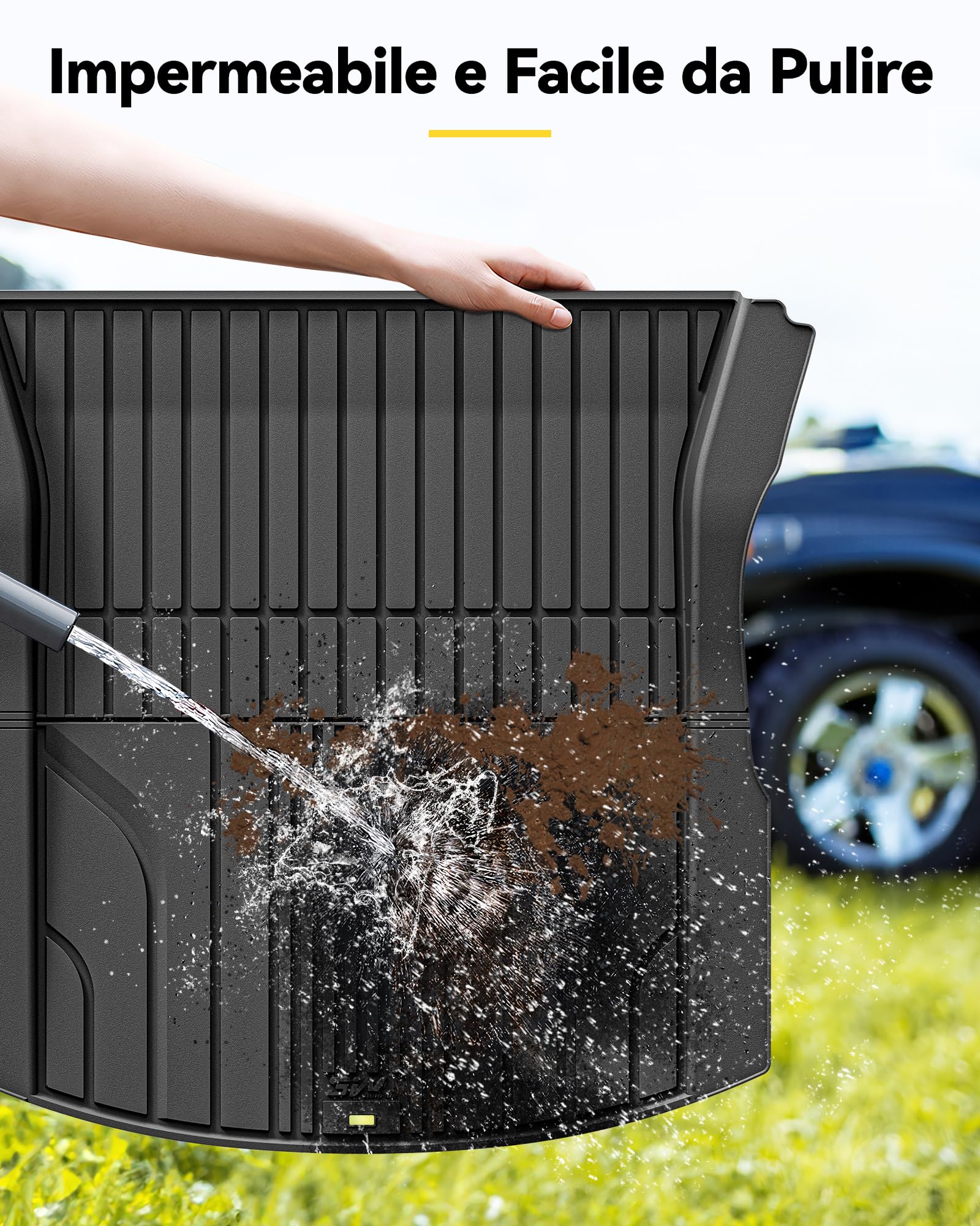 3W Tappetino Bagagliaio Compatibile con Tesla Model 3 2023-2025 2026 Highland, Impermeabile e Facile da Pulire, Vasca Baule su Misura per la Protezione del Bagagliaio Posteriore in Thorex™