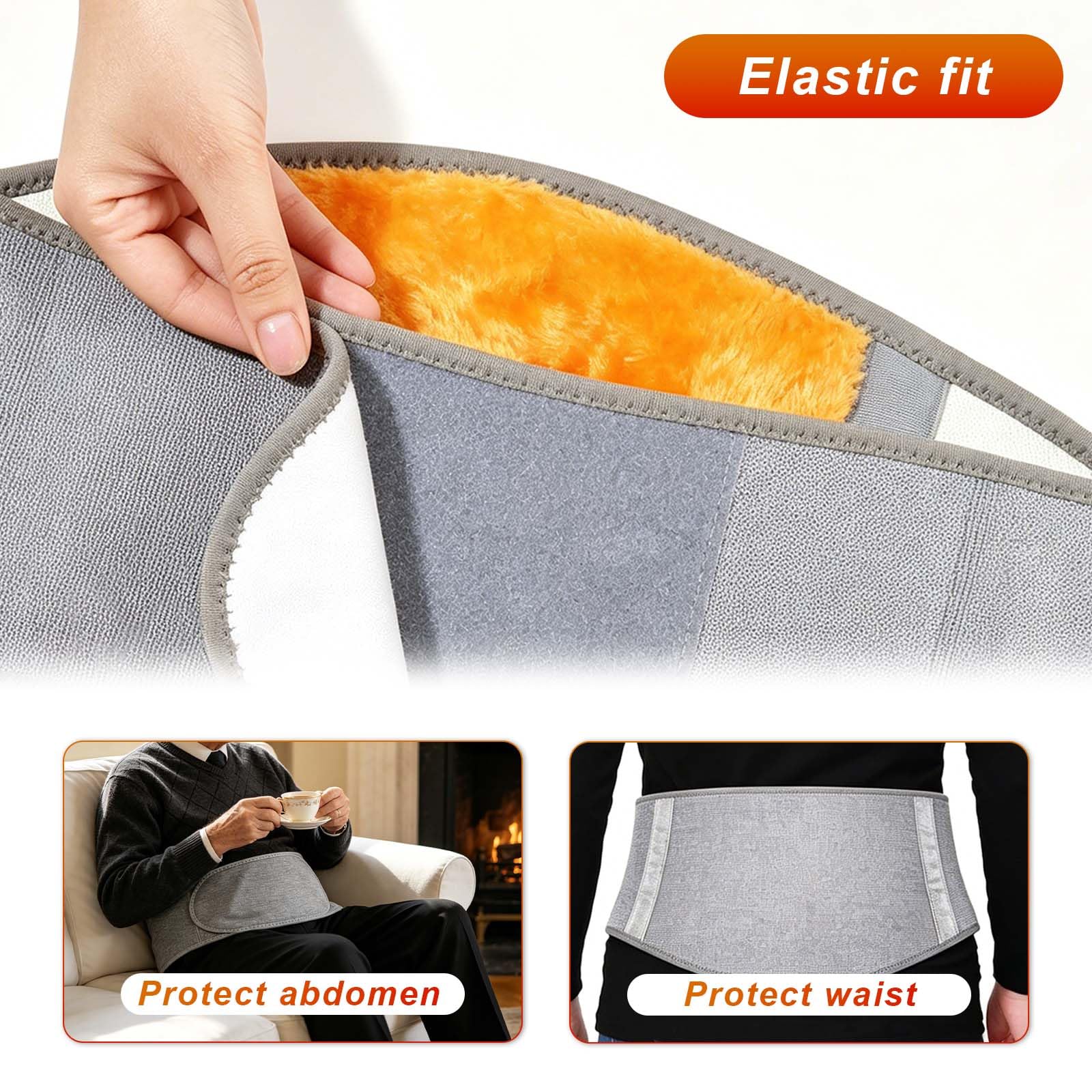 Calentador de espalda con protección térmica para los riñones, Cinturón Lumbar de Peluche, Calentador de espalda, Renal Calentador de espalda Cinturón,Cinturón lumbar térmico de invierno