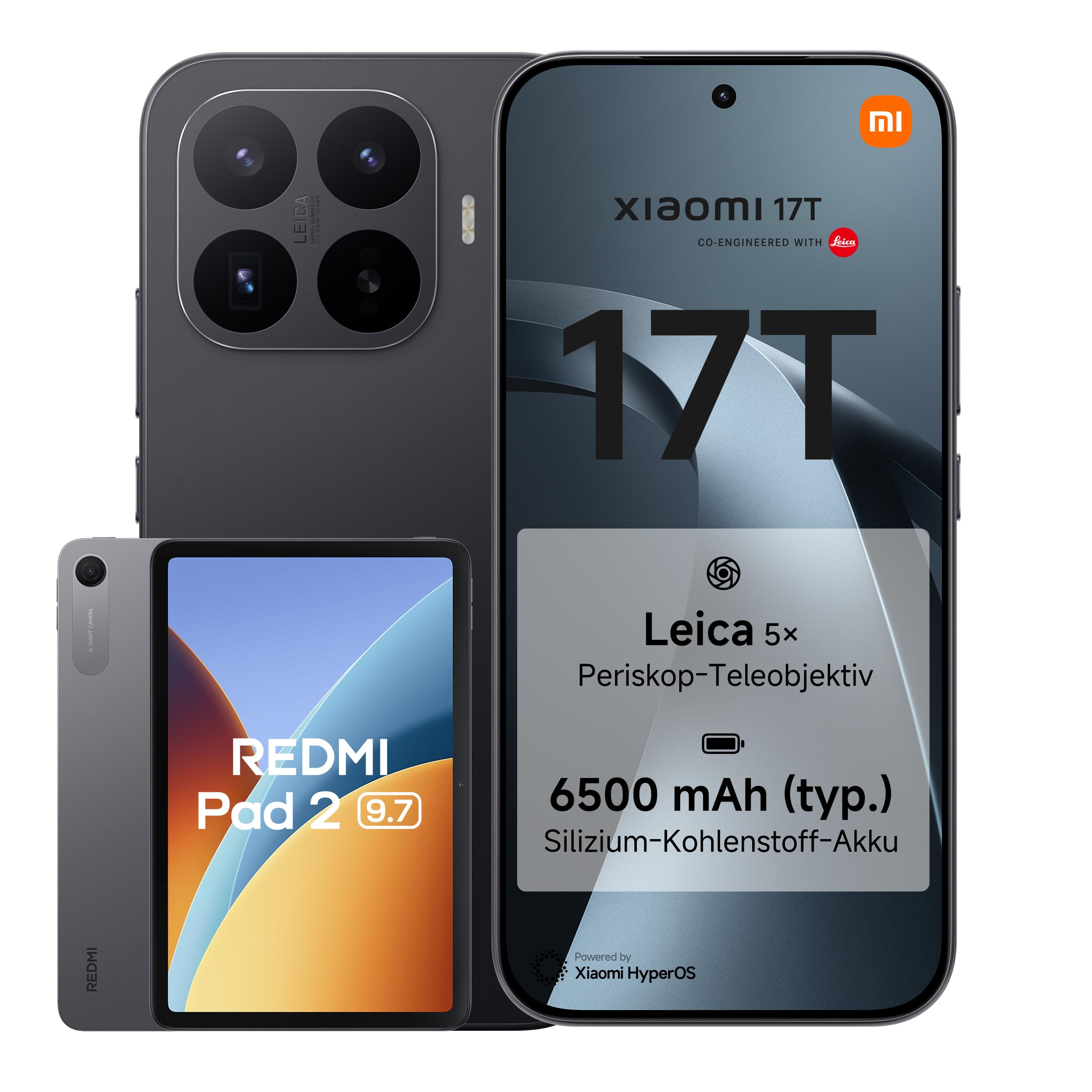 Xiaomi 17T 12+512G Schwarz Bundle Redmi Pad 2 9.7 4+64GB Gray
