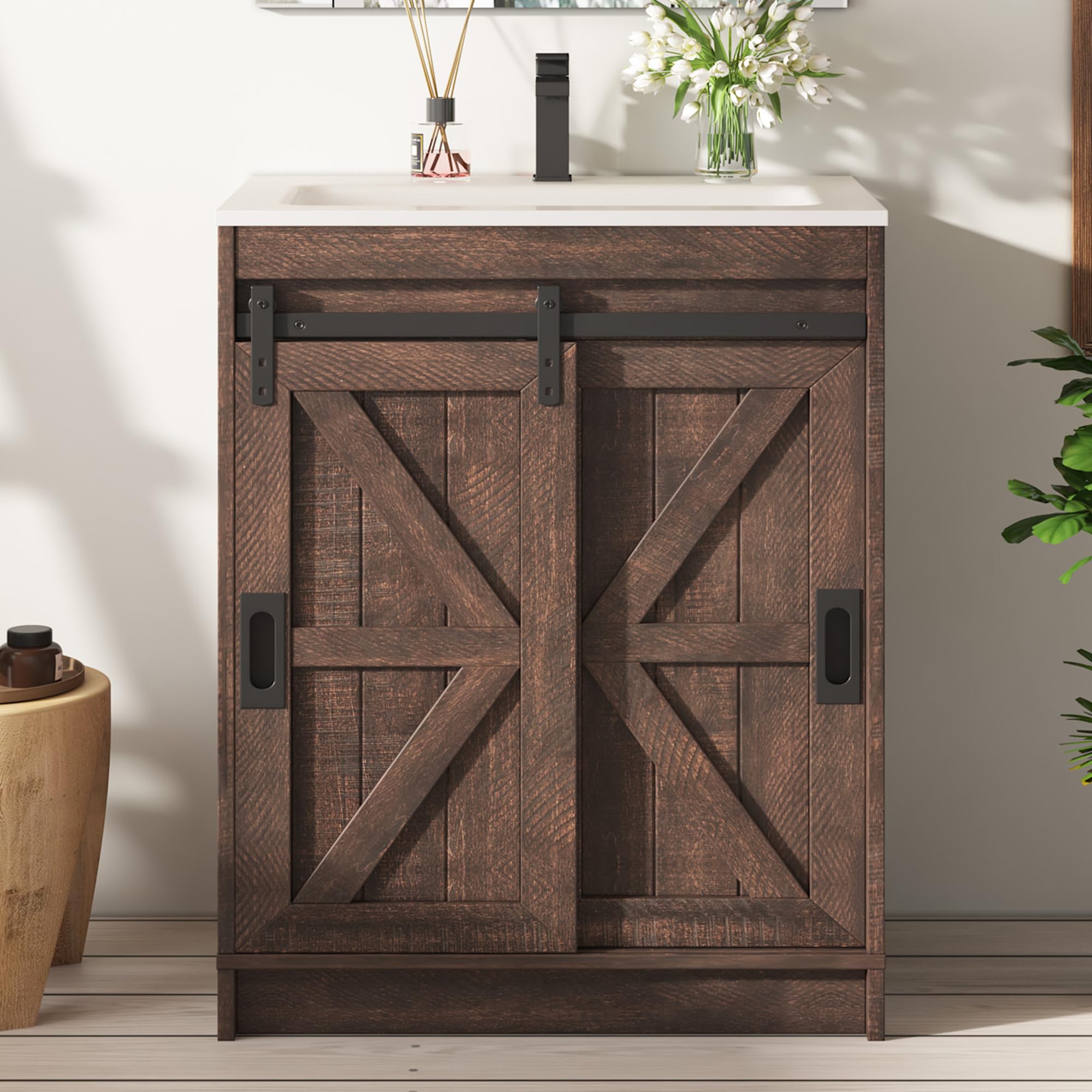 LUXOAK 24 inch Farmhouse Vanity