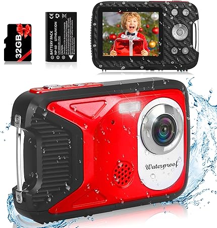waterproof digital camera hd 1080p 36mp kids digital camera with 32g sd card compact portable digital camerarechargeable electronic mini vlogging cam