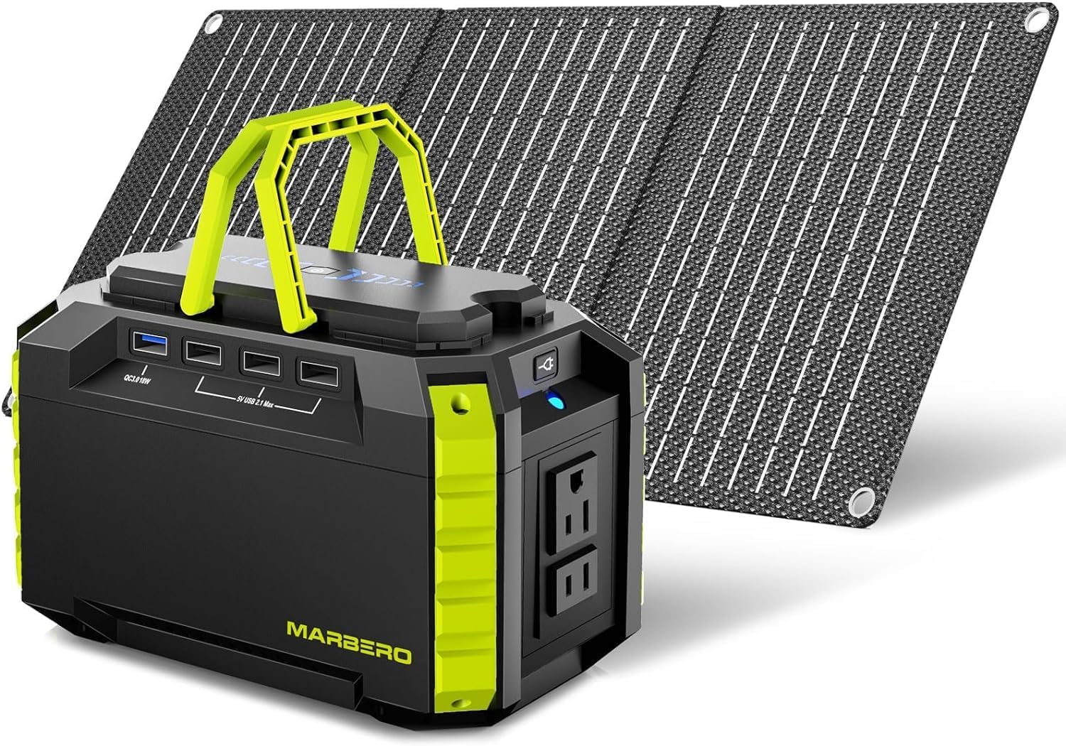 Solar Generator 150W Peak 150Wh Portable Power Station with Solar Panel Included Camping Power Supply with AC Outlet DC USB Ports for Outdoor RV Fishing Emergency