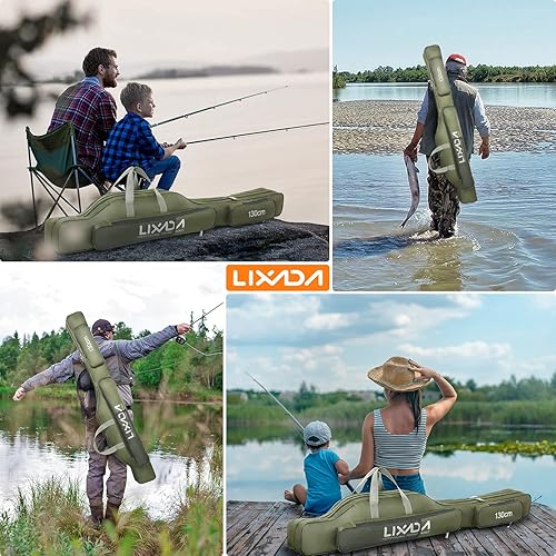 Miniatura 9 de Lixada Carrete portable de lona para caña de pescar. Bolsa organizador bolsa de aparejos de pesca de 100 cm130 cm150 cm