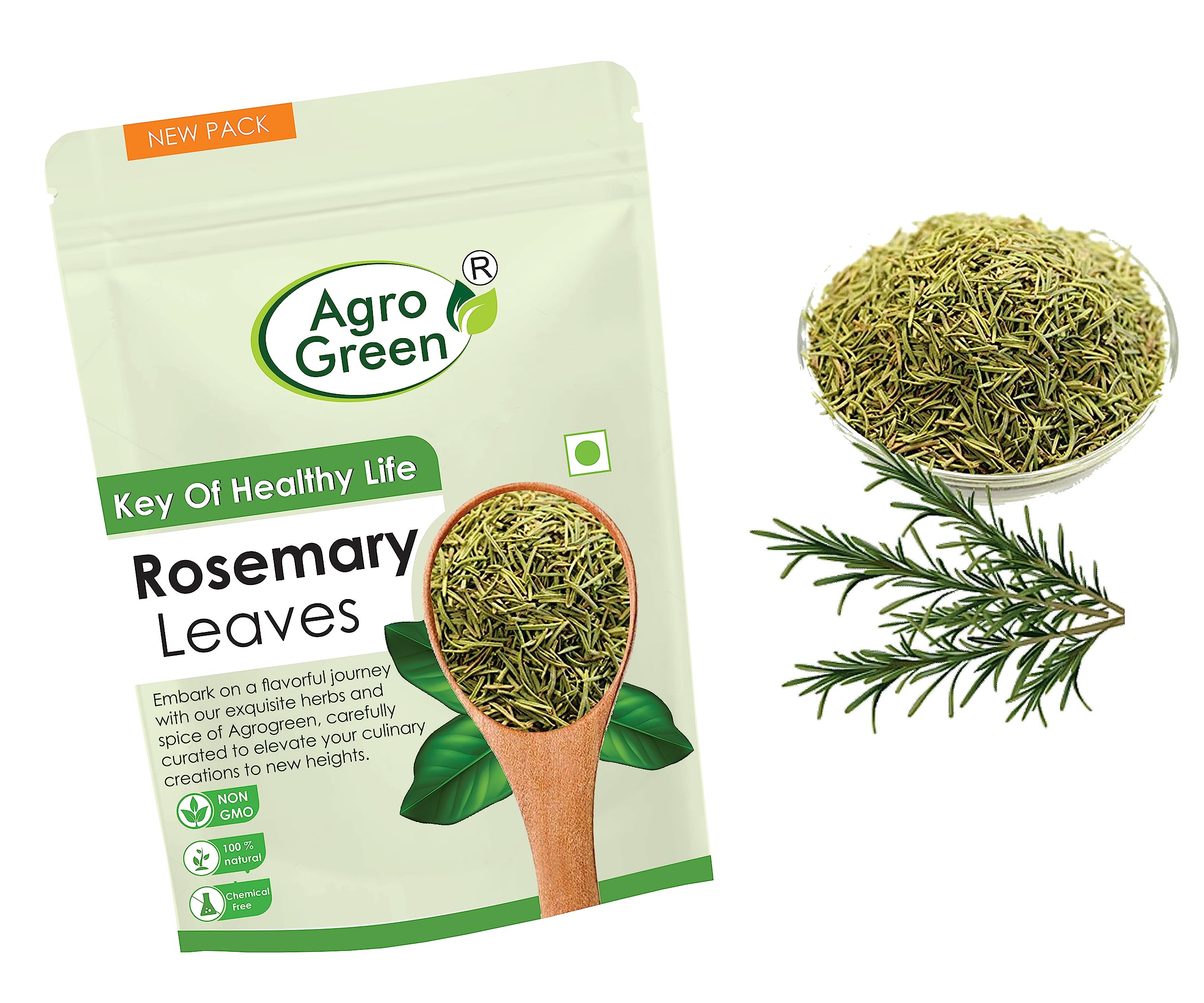 Agrogreen Rosemary Dried Leaves For Hair Growth 100gm, Rosemary Herb Tea, Rosemary leaves For Seasoning, Tea & Hair - Image 4 thumbnail