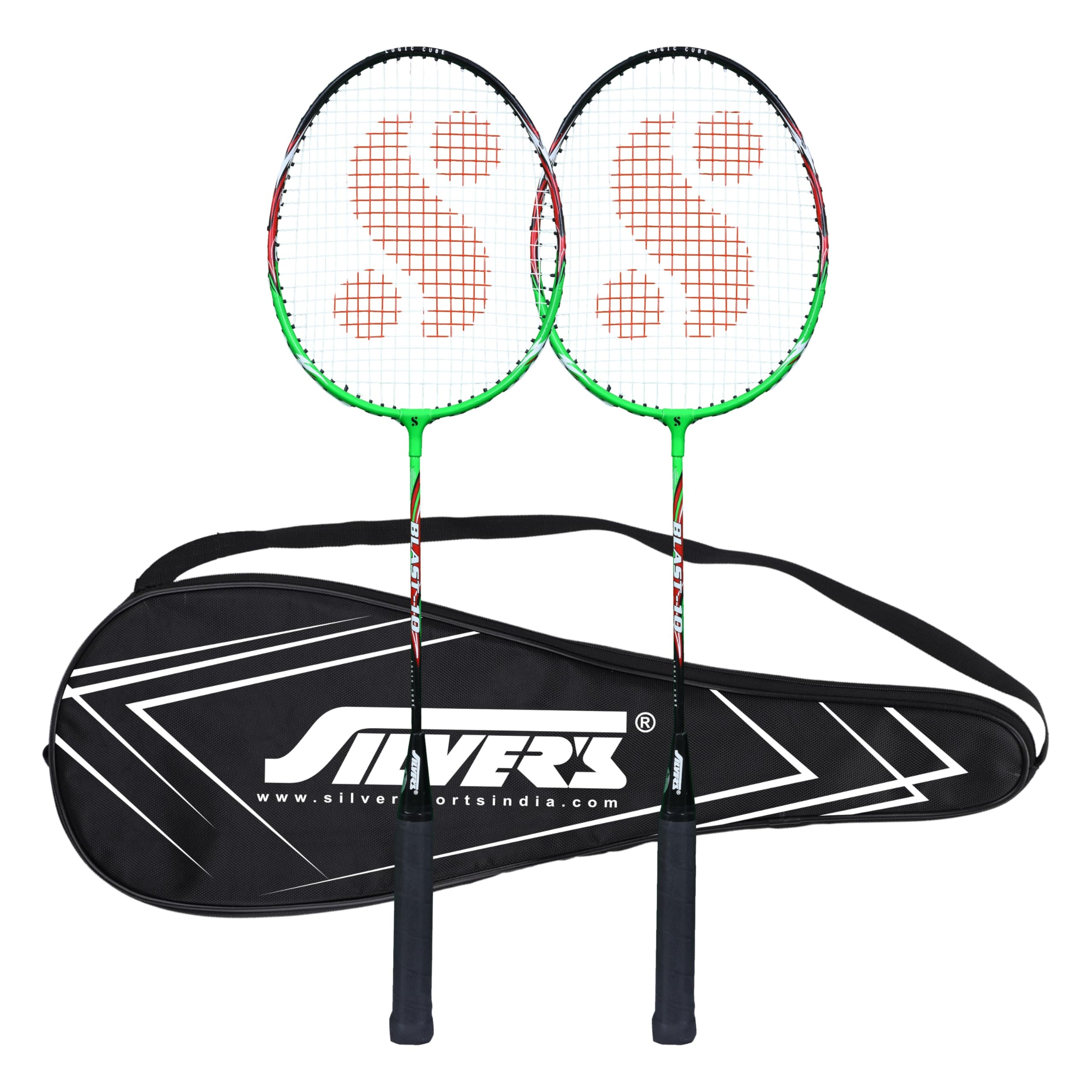 Silver's Aluminium Blast Badminton Kit (2 Racquets with Full Cover)(Green/Black)