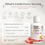 Maplelife Nutrition® – Enfants Calcium, Magnésium, Zinc avec vitamine D3– Liquide multivitamine – Maintenir le développement des os – Soutien au métabolisme – Améliorer la fonction immunitaire – Améliorer la croissance des tissus – Maintenir les os, cheveux, ongles – Aide le calme - Fraises Fl