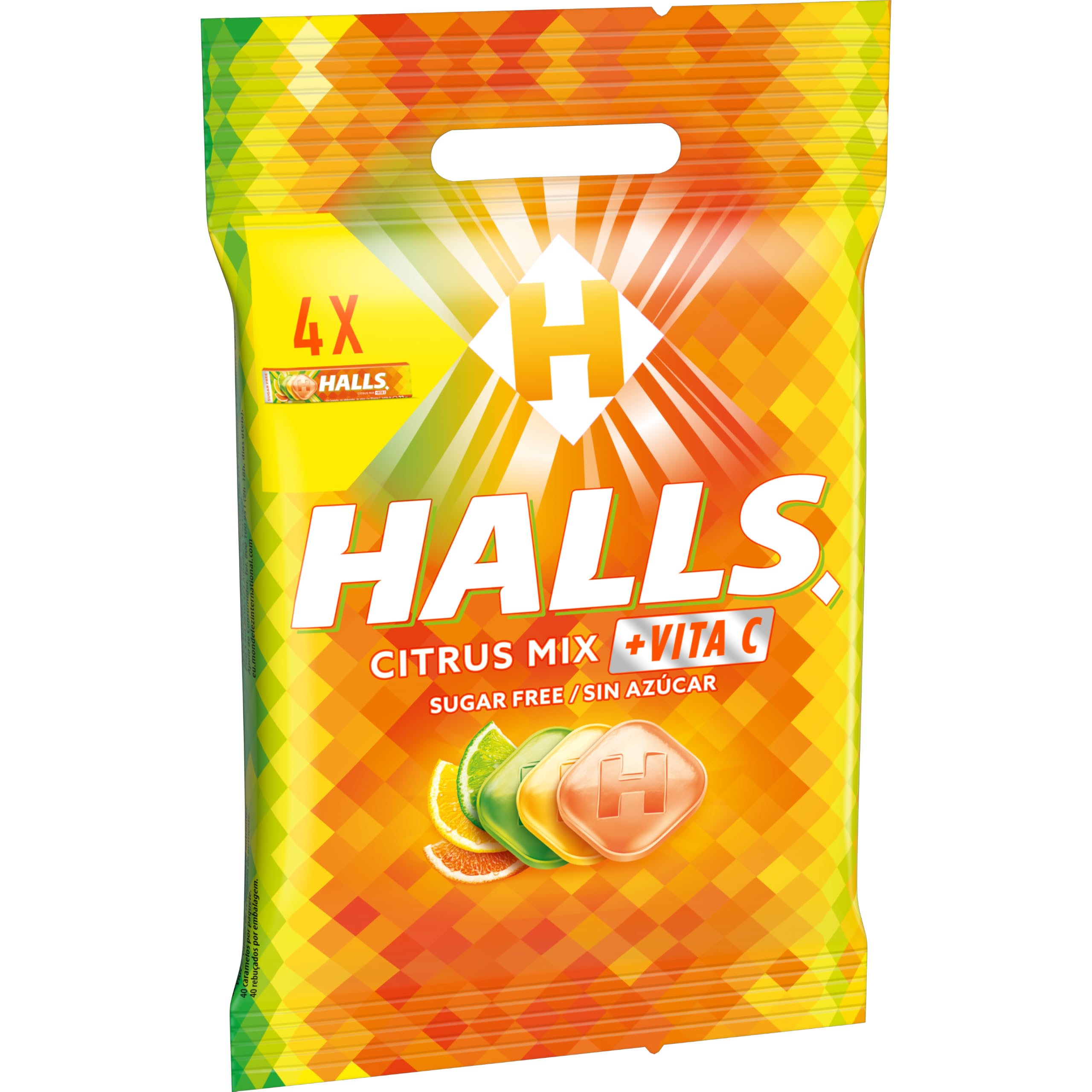 Halls Cítricos Mix Caramelos Duros 4 x 32g