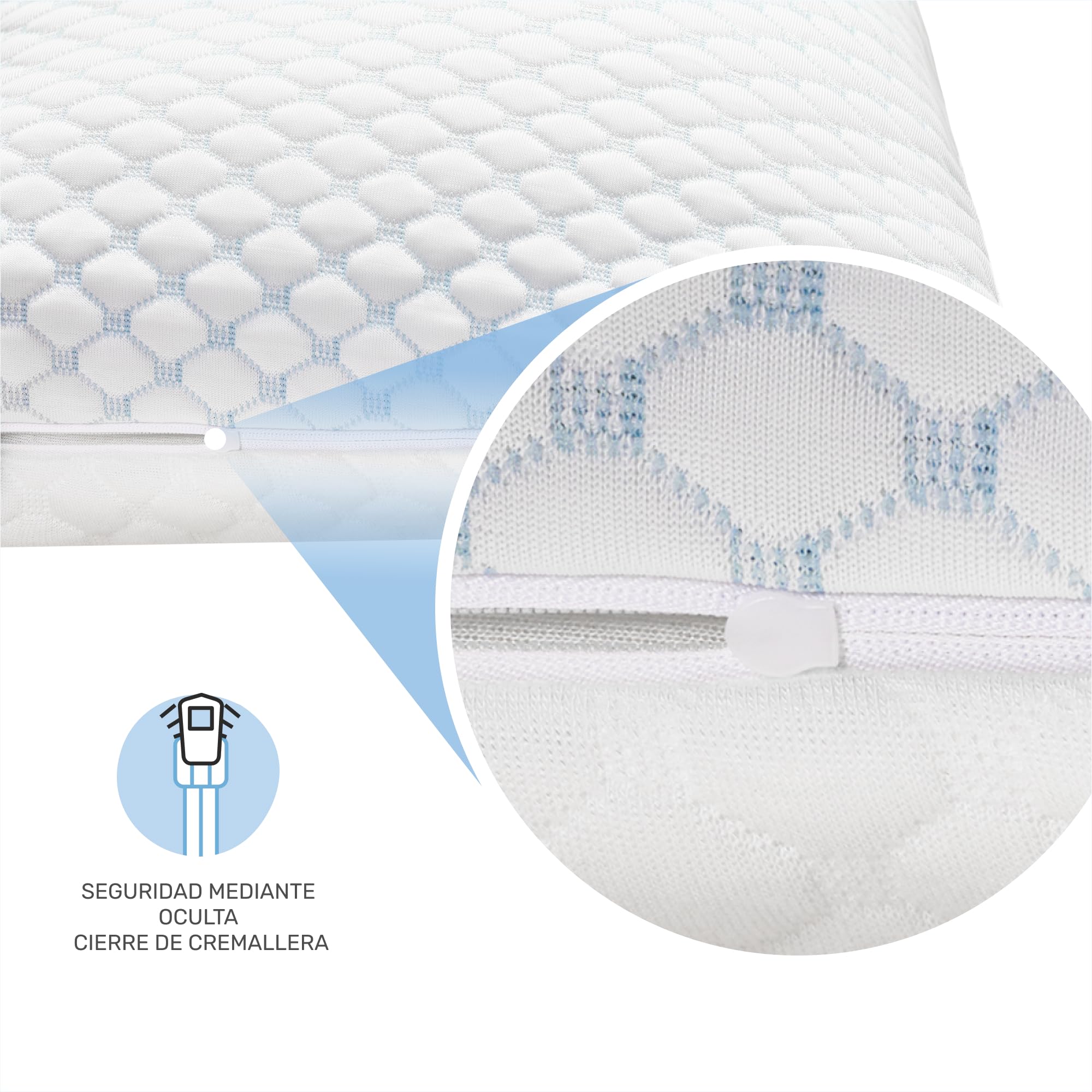 Dailydream FlexiCloud Almohada Cervical con SENSICE™, Espuma viscoelástica, Relleno Ajustable, 80 x 40 cm, Blanco