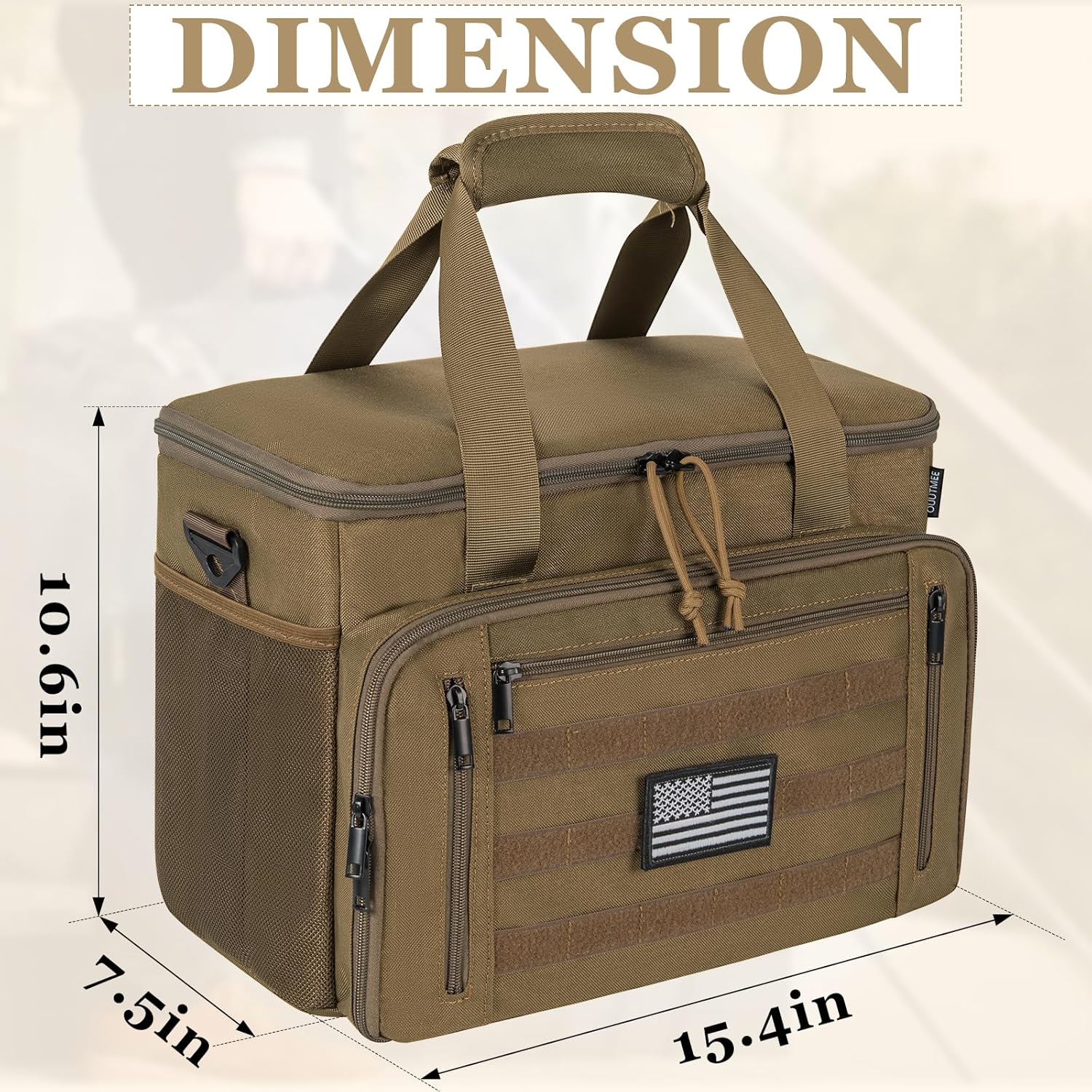 OUUTMEE Tactical Carrying Bag Compatible with PS5/PS5 Pro/PS5 Slim Console, Travel Console Carry Case with Multi-Pockets for 15.6" Laptop, Controllers, Discs and More Accessories - Image 7