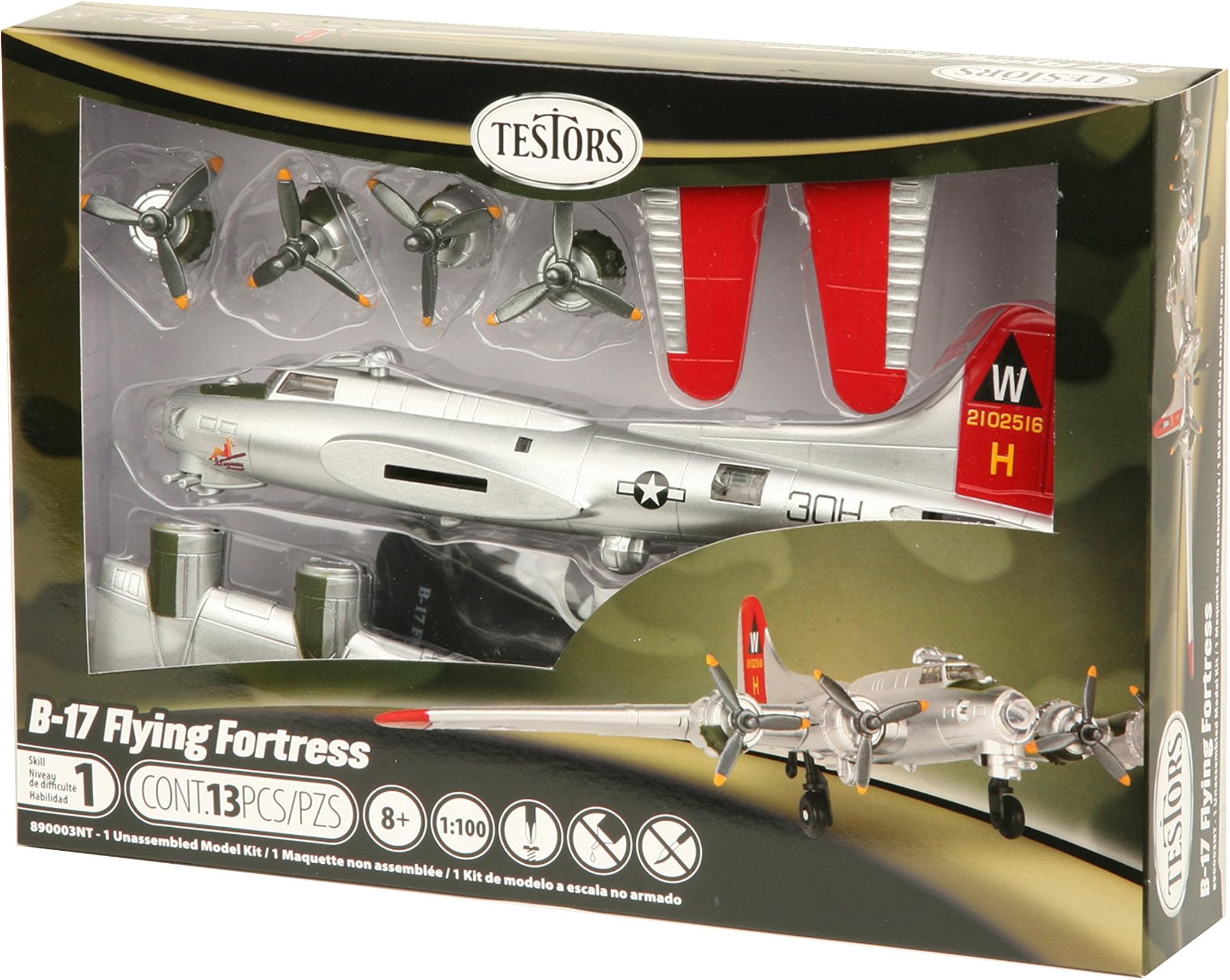 Testors Prepainted Plastic Aircraft Model Kit, Silver