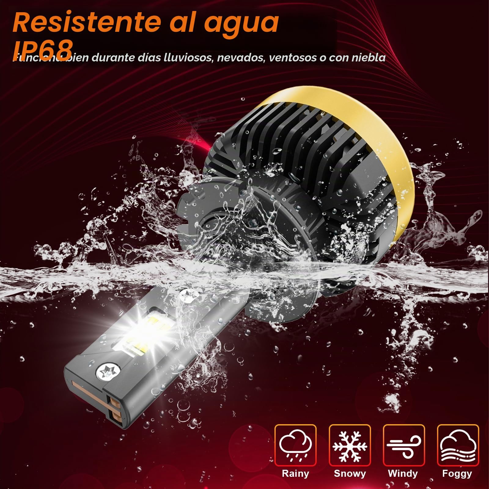 Bombillas LED D4S 25000LM 120W 6000K Blanco de Reemplazo para Las Bombillas de los Faros Delanteros en el Original HID 35W, 1:1 Tamaño del Coche Anti-Error D2S LED con Ventilador, Paquete de 2