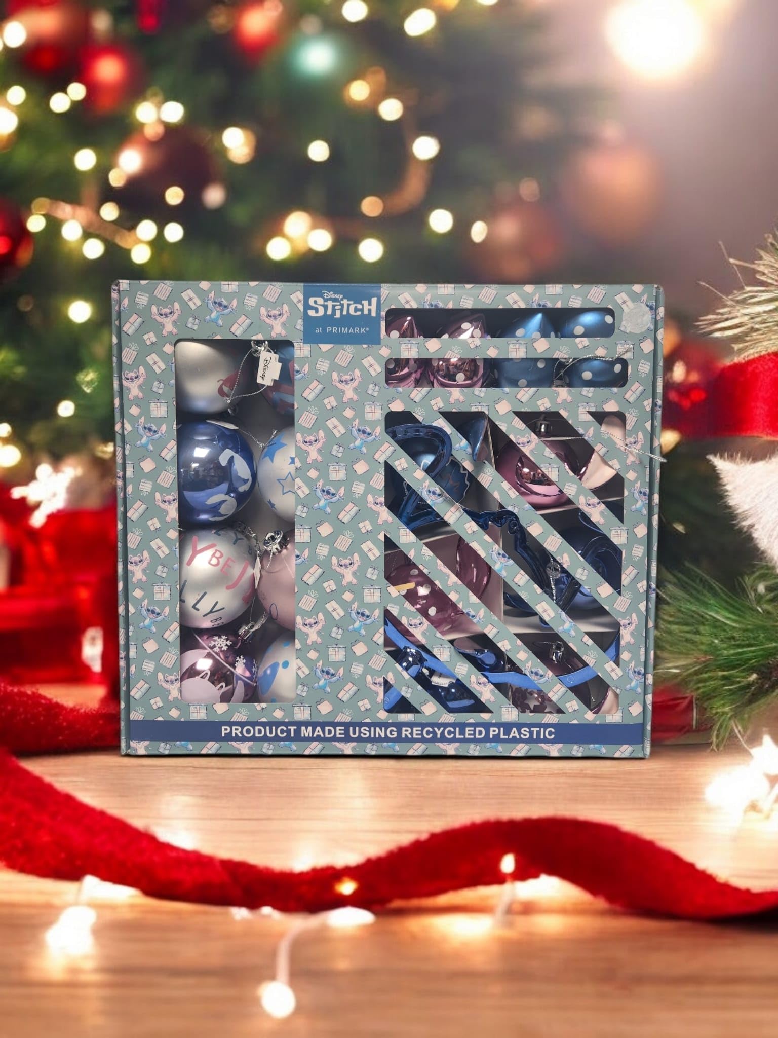 Disney Stitch Kugeln, 25 Stück, Stitchmas Weihnachtsbaum, bruchsichere Ornamente mit Aufhängeschlaufe für Urlaub und Party-Dekoration