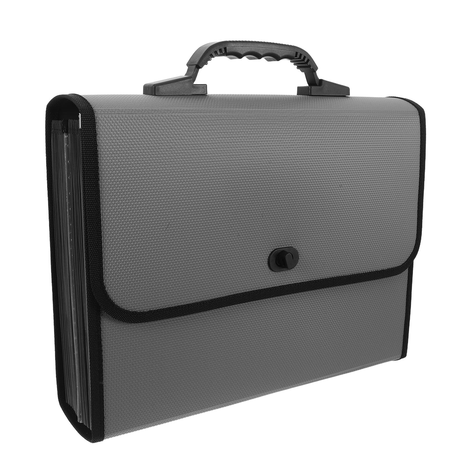 Cartella di File a Fisarmonica Espandibile 26 Scomparti Formato A4 in Plastica Grigia Maniglia Rinforzata per Archiviazione Documenti e Organizzazione Scolastica
