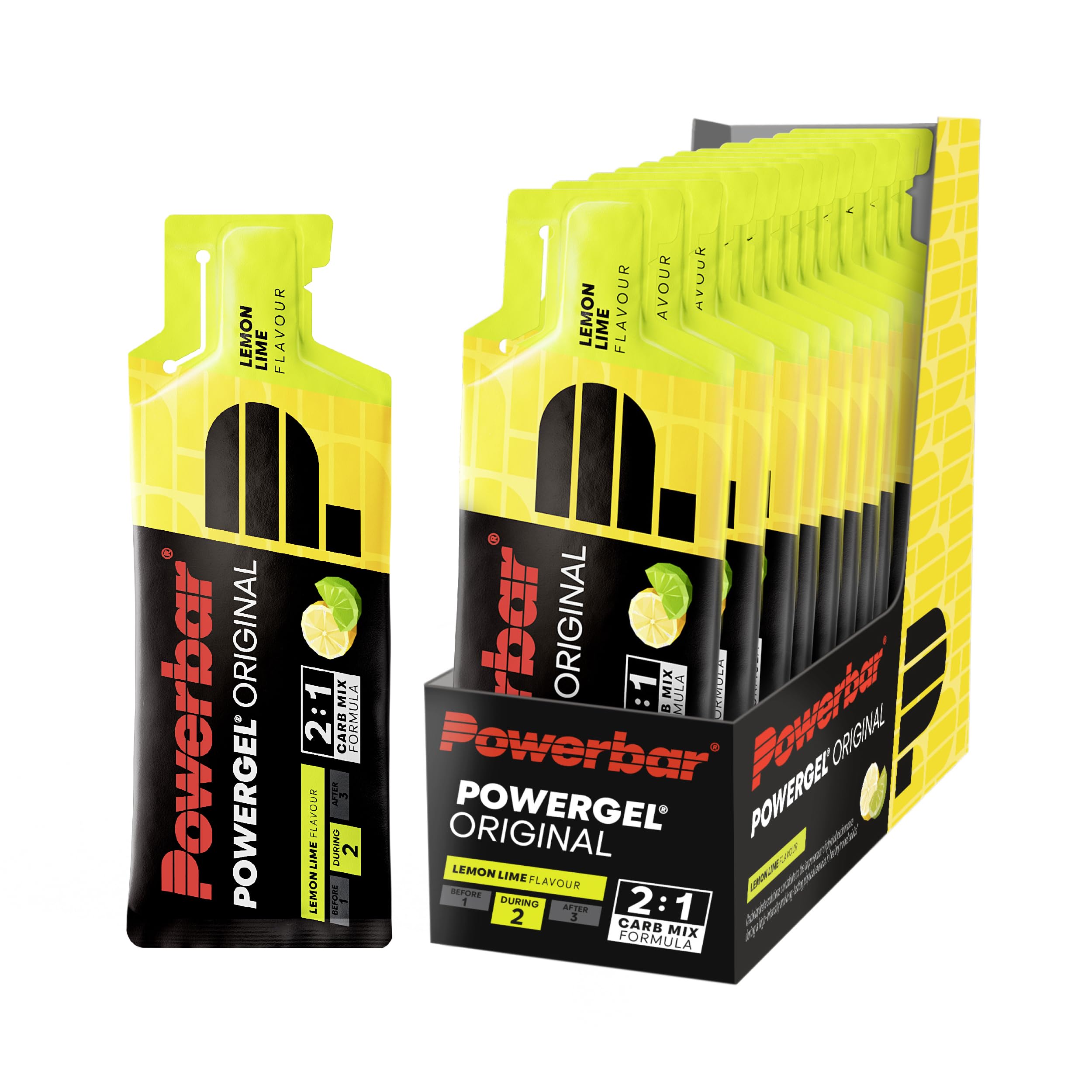 Powerbar - PowerGel Original - Lemon Lime - 12x41g - Gel energetico ad alto contenuto di carboidrati - Sodio - Senza caffeina