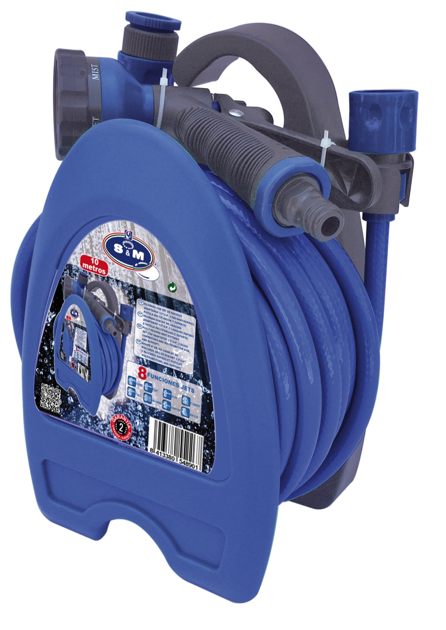 S&M 552267 Kit avec Tuyau, Accessoires et Support, Bleu, 14 x 17 x 27,5 cm