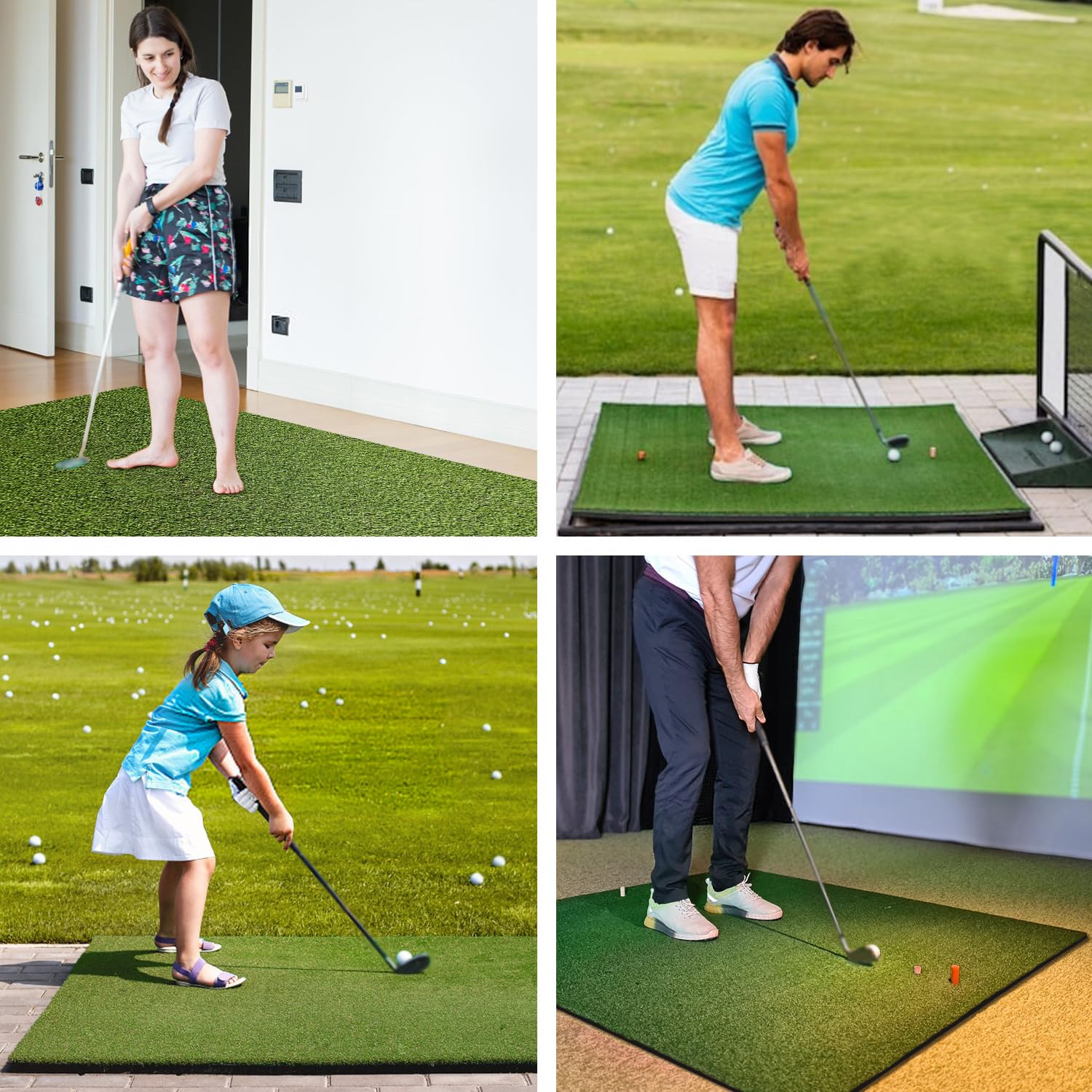 LaiEr Golf-Trainingsmatte,Schlagmatte mit 150x150 cm Größe und Dicke, geeignet für Indoor- und Outdoor-Übungen auf Familien-Golfplätzen,unterstützt das Training von Kurzschnellen