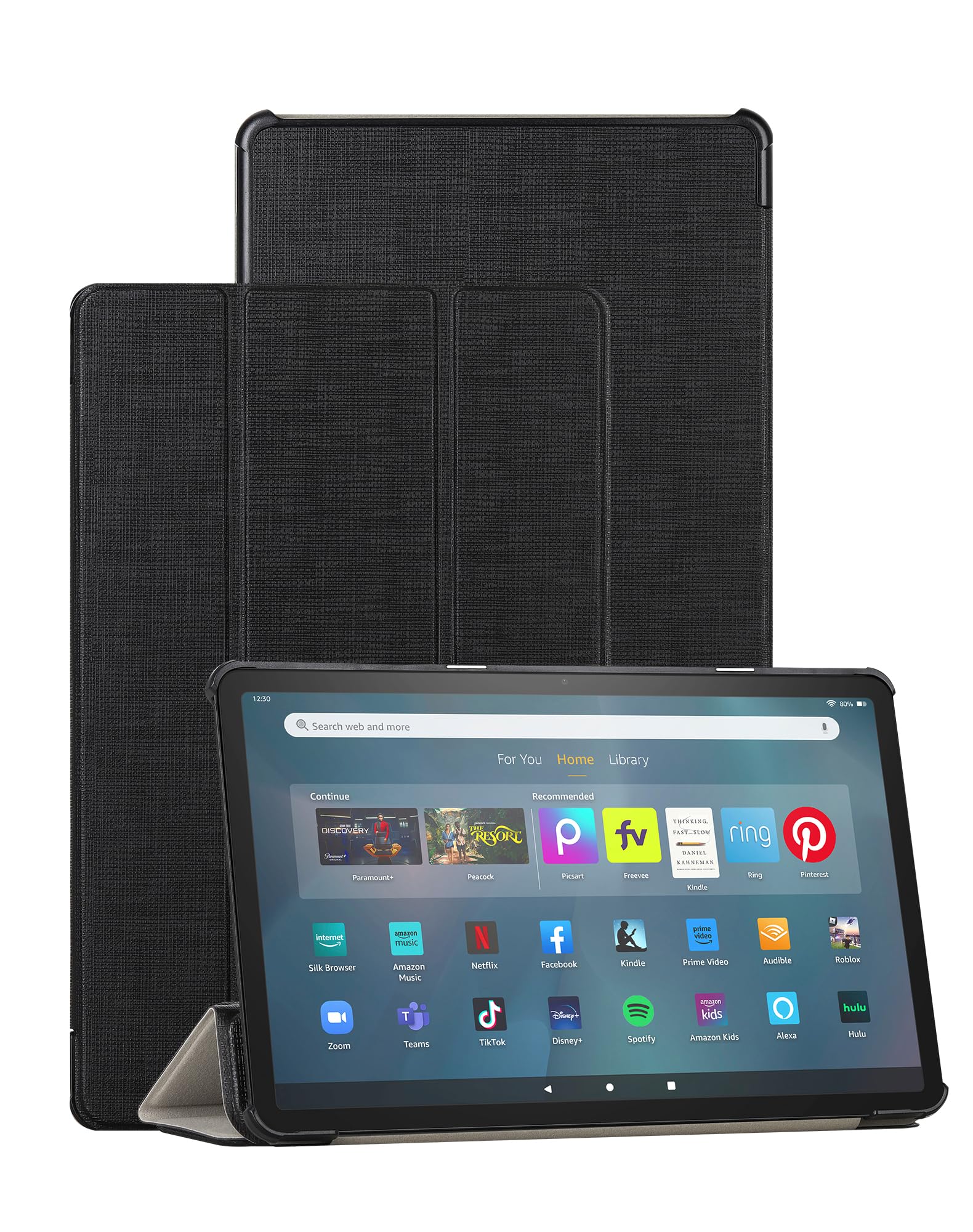 Foluu Hülle für Amazon Fire Max 11 Tablet (13. Generation, 2023) 11", Auto Sleep/Wake Magnetic dünn leicht mit dreifach faltbarem Ständer Smart PU Schutzhülle für Amazon Fire Max 11 2023 (schwarz)