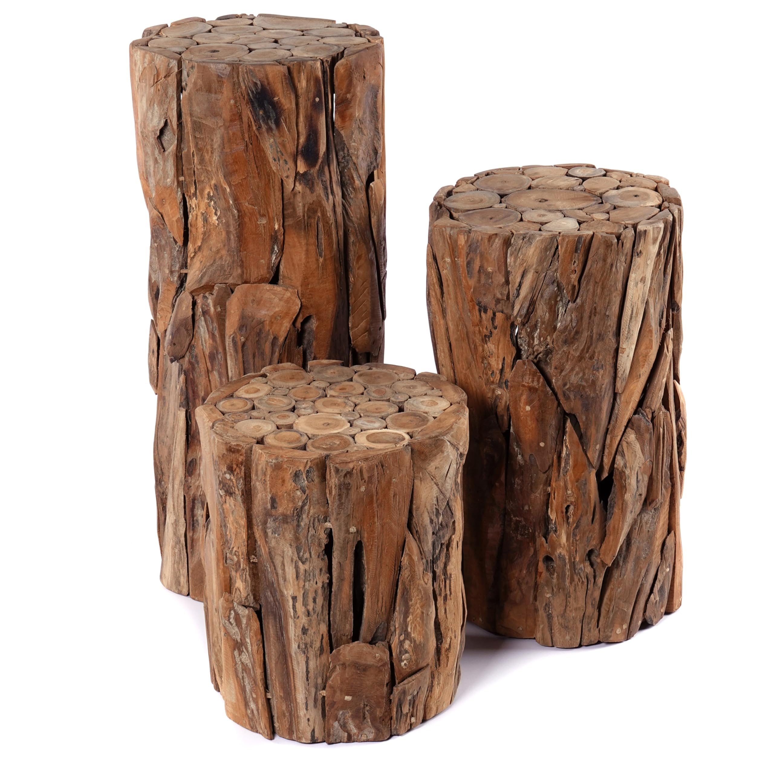 Blumen SÄULE Malea 80" | Treibholz, 80cm | Holz Podest, Blumen Podest, Massive Treibholz Deko Säule, Boden Säule, Pflanzen Ständer, Blumen Sockel