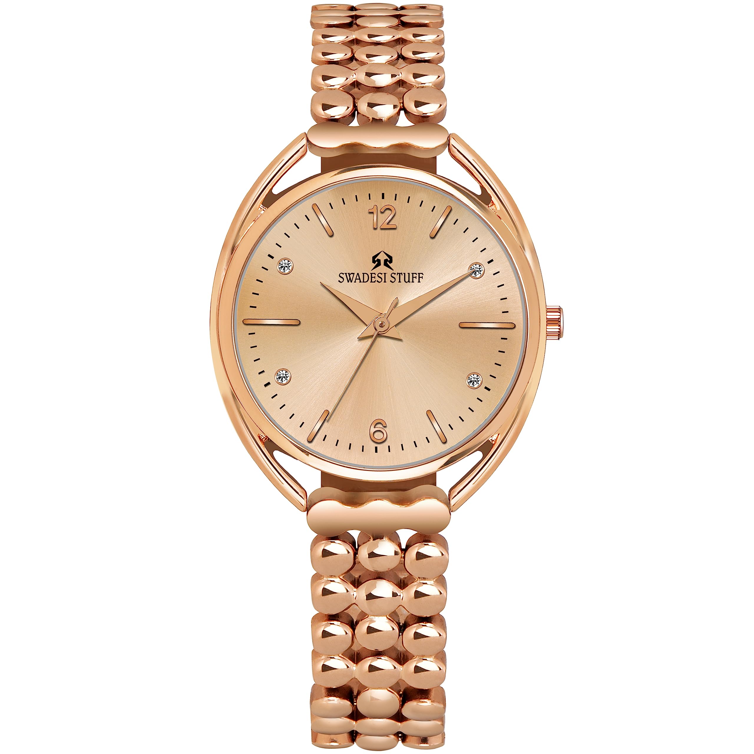 SWADESI STUFF Diadem II Rose Gold Dial Premium & Luxurious Stainless Steel Strap Analog Watch for Women (B0C7H7GKZ1) Amazon Price History, Amazon Price Tracker
