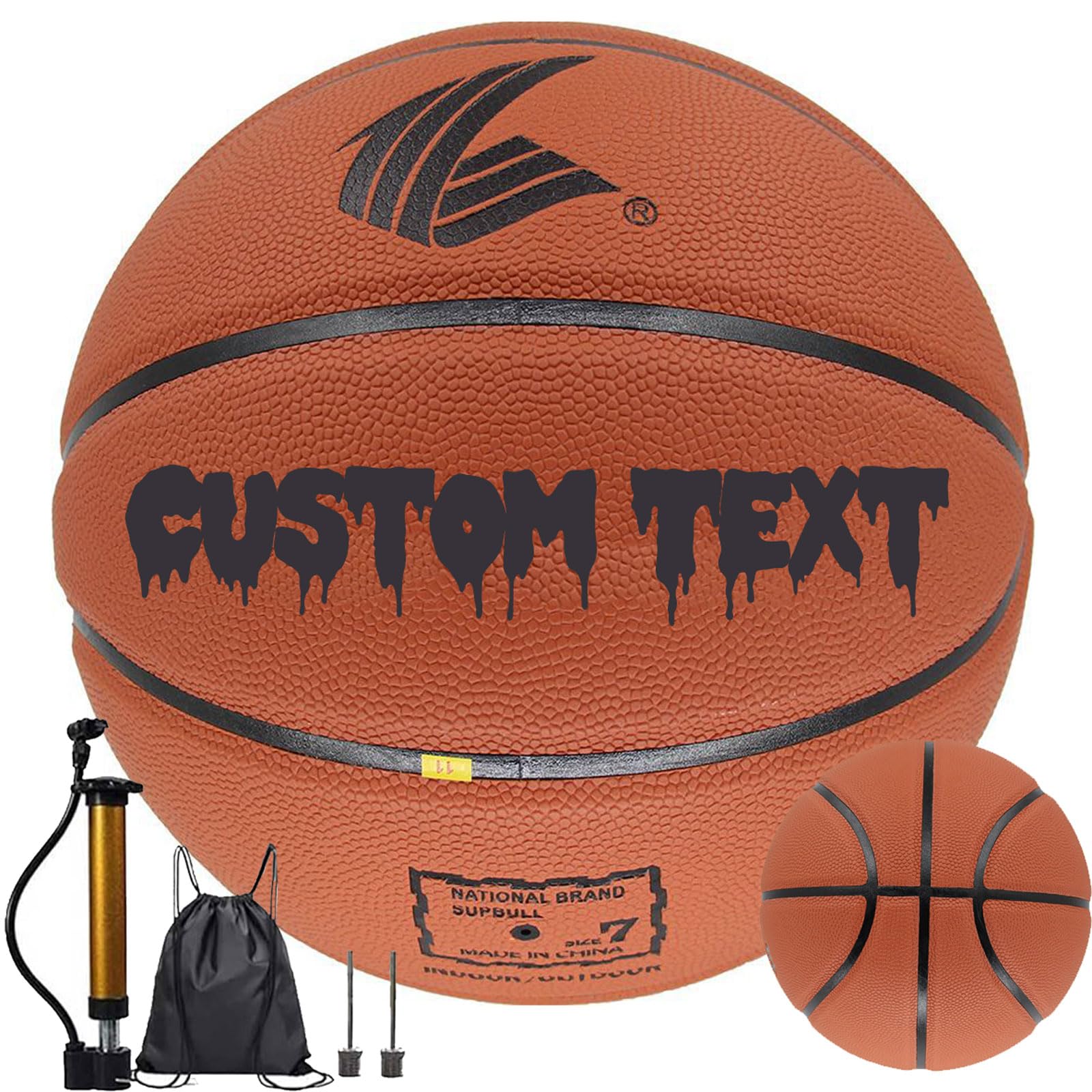 Customized Basketball, DIY Custom Personalized Basketball Size5/6/7, Game Basket Ball for Indoor Outdoor Training Basketballs Gift for Boys, Girls, Men, Women, Printed with Your Name (No.6)