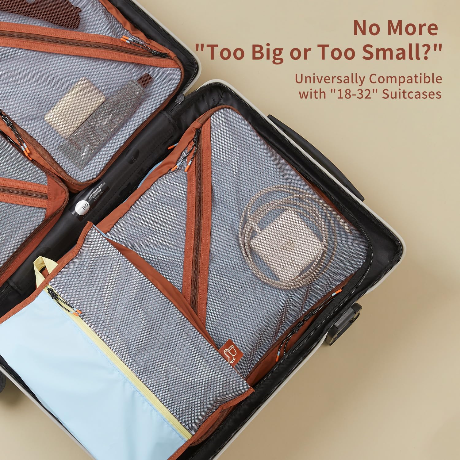 Morning Deer Packing Cubes for Travel, 3 Set Premium Luggage Organizer Bags, Lightweight Hanging Travel Organizer Set with Double Zipper for Women and Men, Packing Bags for Suitcase Essentials