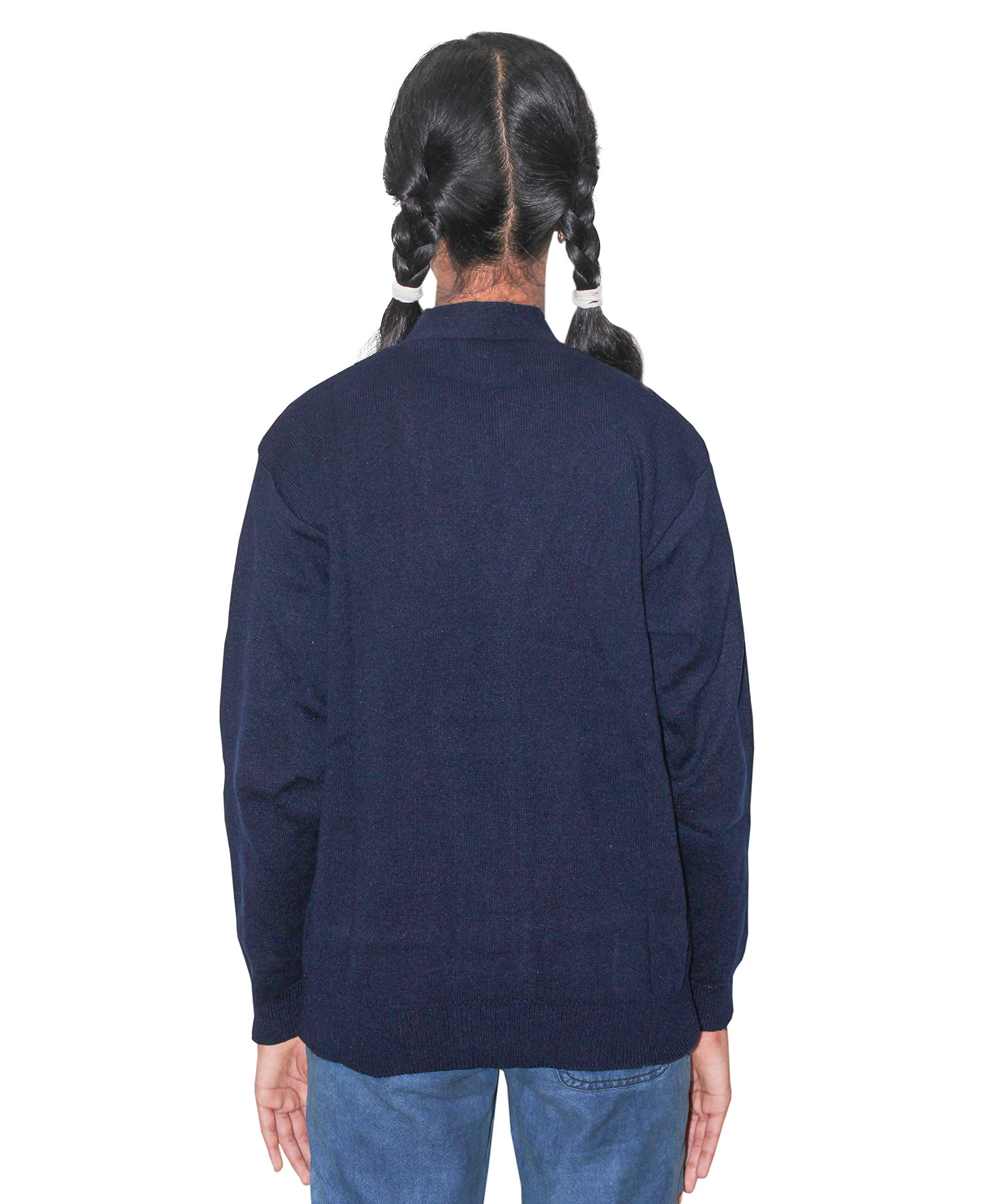 Goodluck Sweaters for Girls School Uniform Formal Wear Sweaters V-Neck (Buttons) (34, NavyBlue) - Image 3 thumbnail