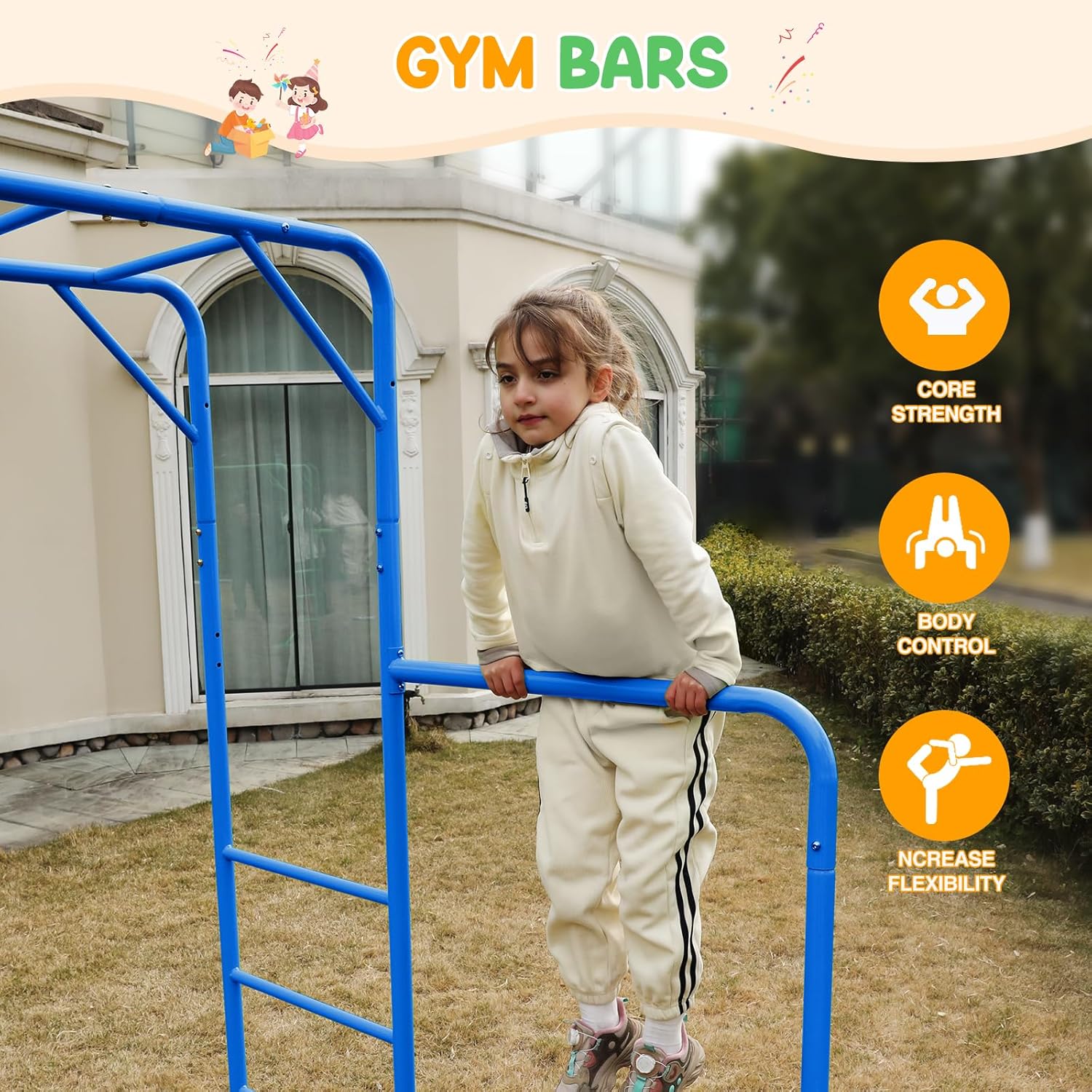 Outdoor Monkey Bar Set with Climbing Frame, Jamaica Ubuy