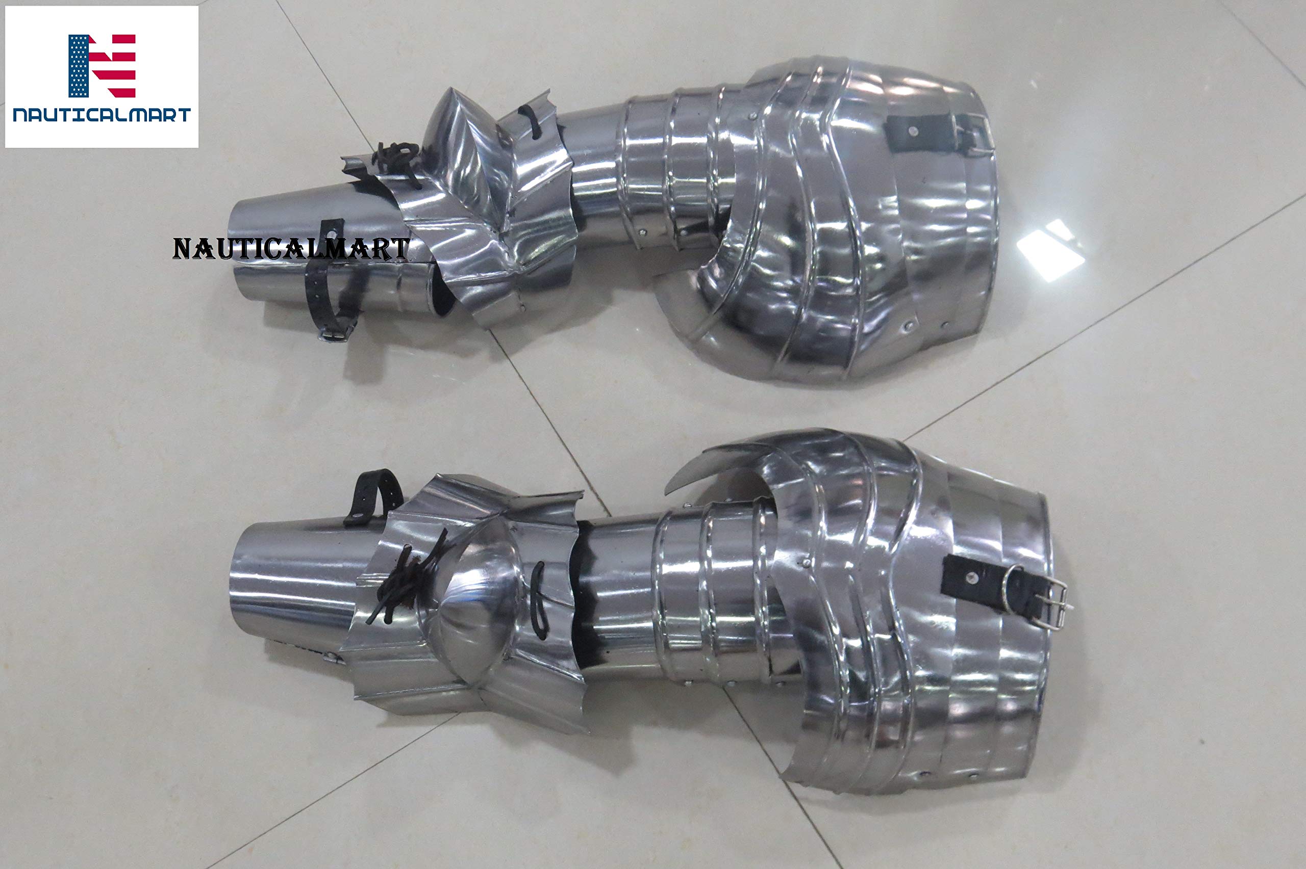 Medieval Arm Guard Armor for LARP Protection for Collectibles Halloween Costume Silver