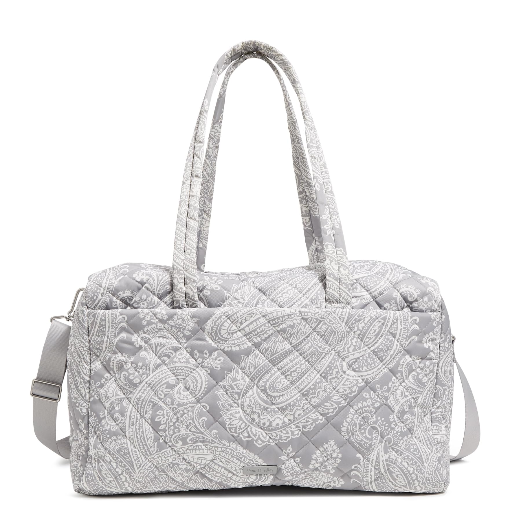 Vera Bradley Women's Performance Twill Large Travel Duffle Bag, Cloud Gray Paisley, One Size