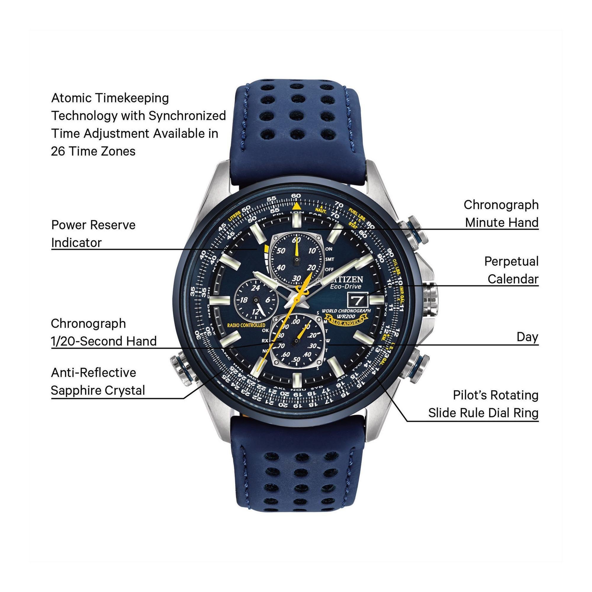 Reloj Eco-Drive Blue Angels World Chronograph de Citizen, #AT8020-03L
