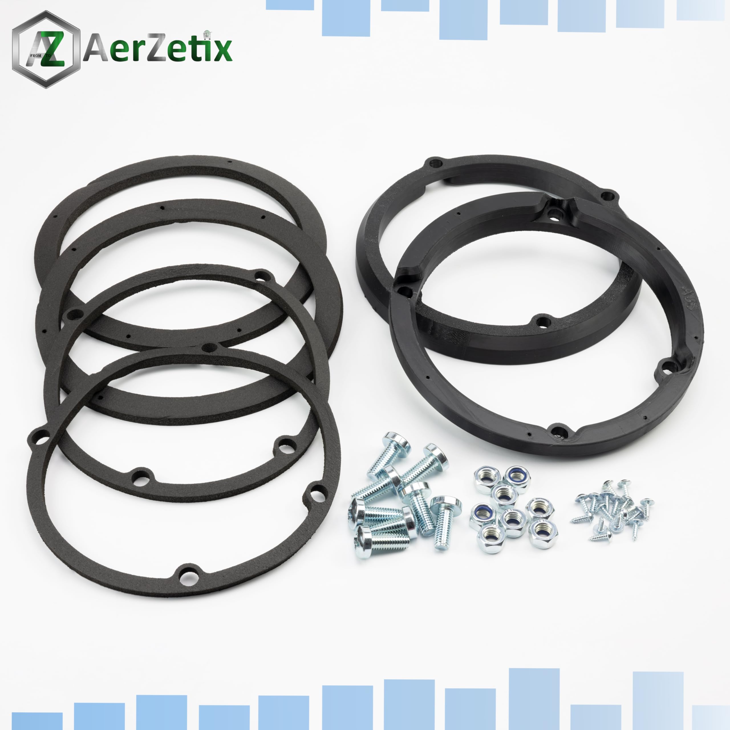 Aerzetix - Kit di 2 adattatori/supporti per altoparlanti Ø165mm | porte anteriori | compatibile con Mercedes Sprinter Viano Vito VW Crafter