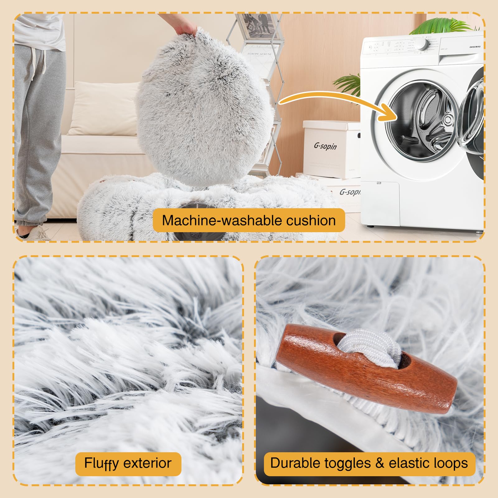 Avont Cuccia Gatto con Tunnel Per Gatti, Giochi per Gatti -Grigio