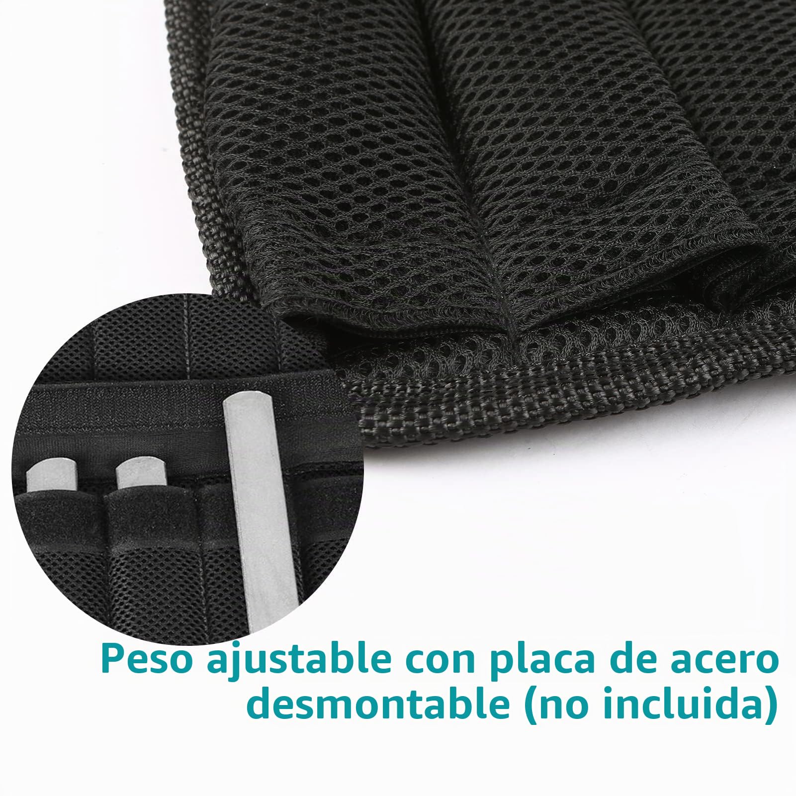 Chaleco de Pesas de 35 Kg con Pesas de 6 Kg para Piernas y Brazos de 5 Kg, Chaleco de Entrenamiento Ajustable con 32 Bolsillos, Tejido de Malla, Correas para los Hombros que (15KG)