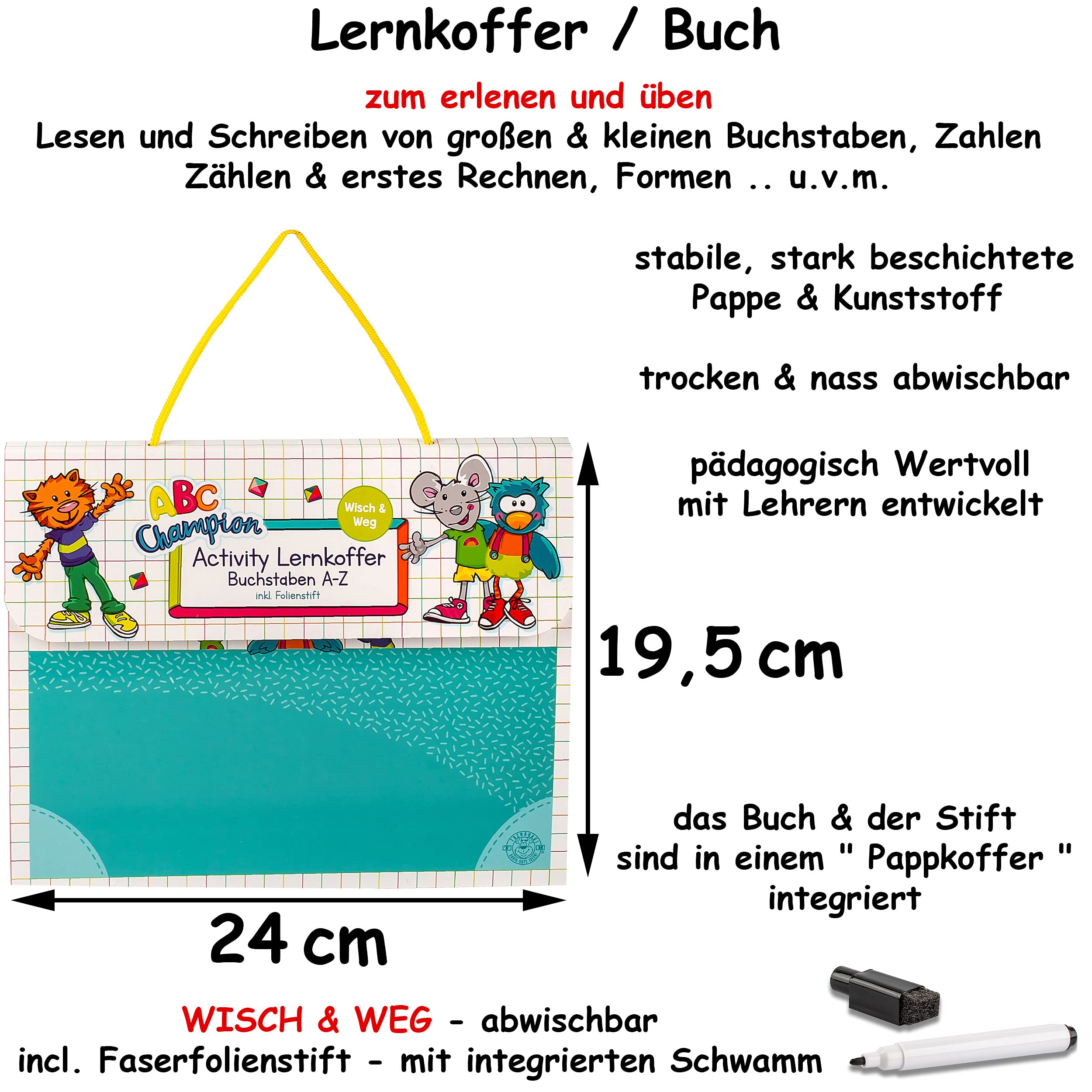 alles-meine.de GmbH XXL Set: Schule & Schulanfang Artikel frei wählbar Freundebuch/Malrolle - inkl. Name - Lernspiel - Malunterlage - Stundenplan/Wochenplaner - Waschflec..