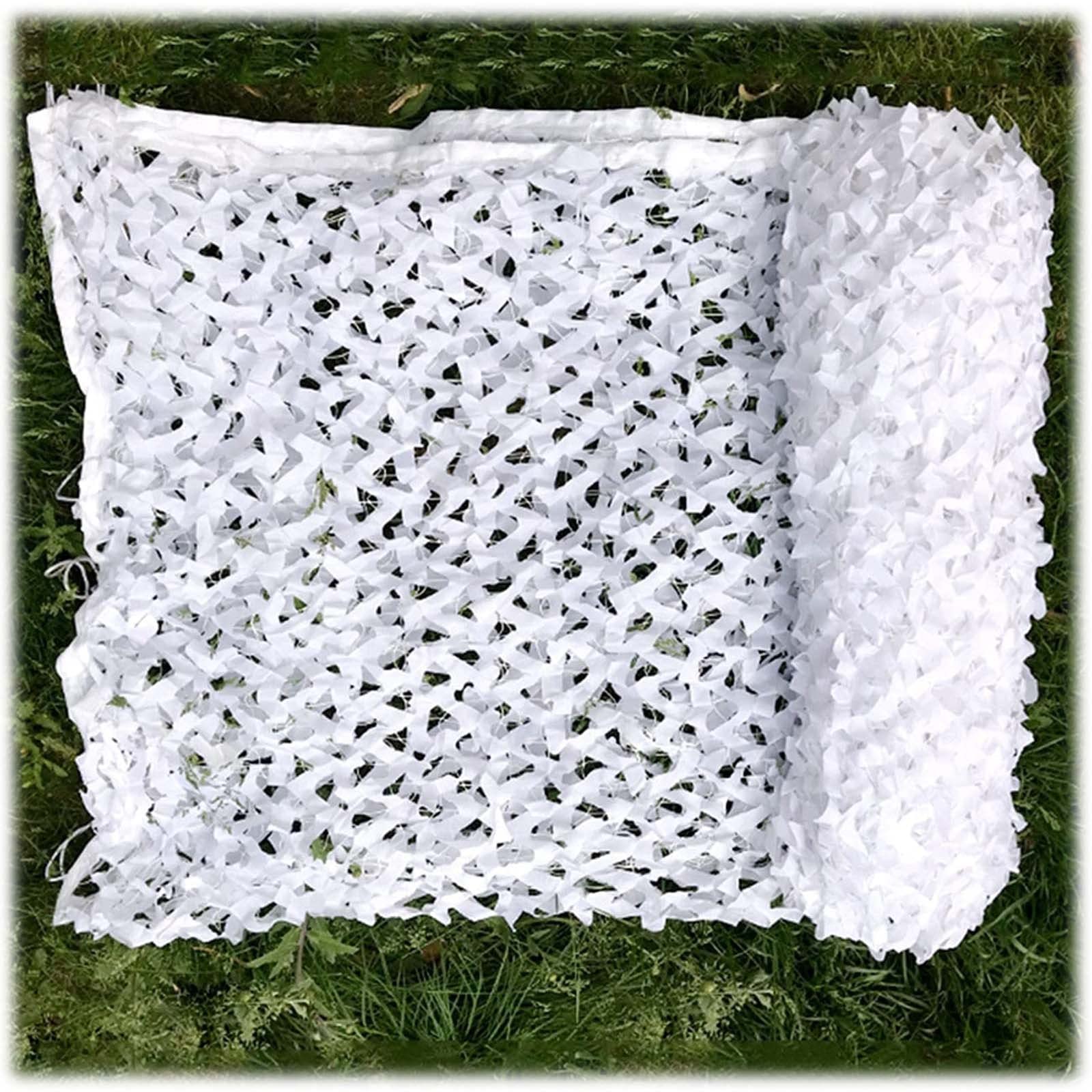 Rete Mimetica Bianca,Rete Ombreggiante Decorativa Per Giardino,Rete Mimetica Camouflage Da Caccia,Rete Militare,Leggera e Resistente,Rete Mimetica Per Protezione Solare,White-9x10m(29.5*32.8ft)