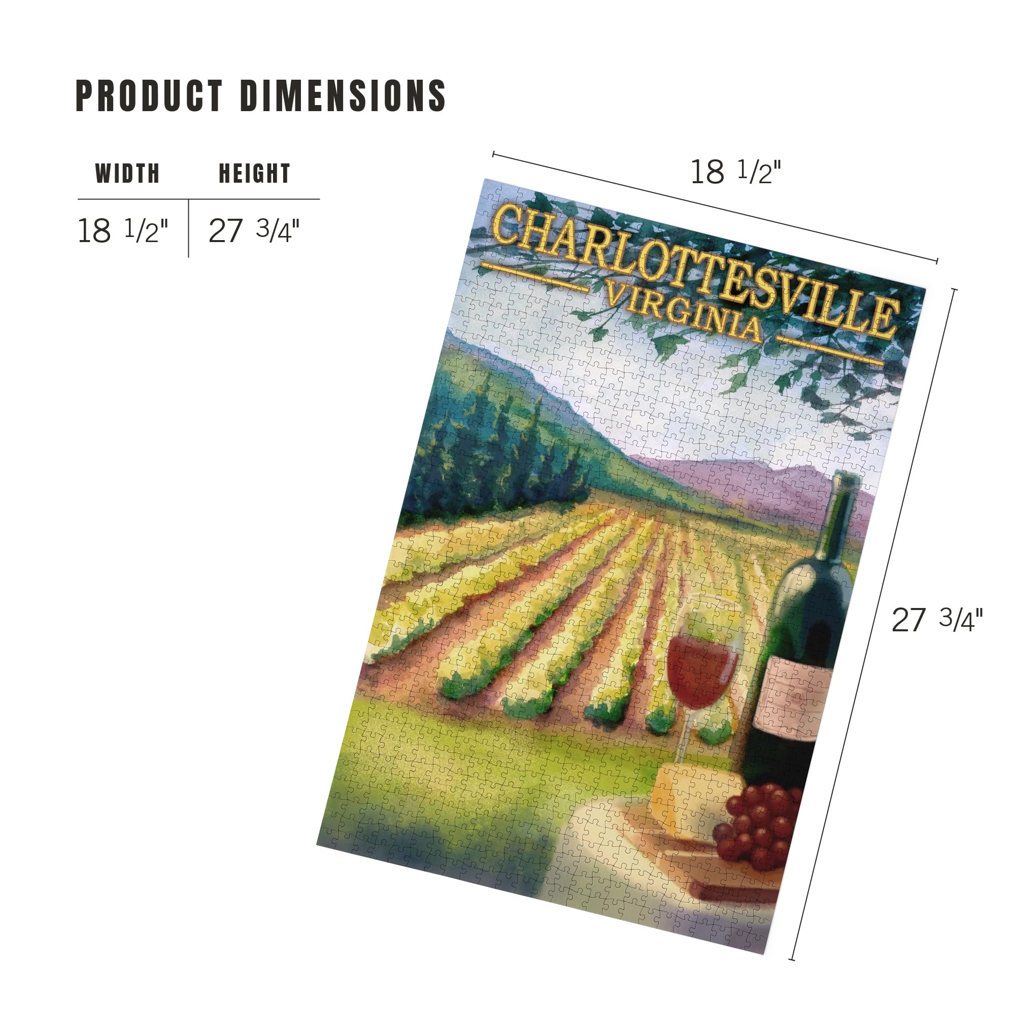 Amazon.com: Lantern Press Puzzle Charlottesville, Virginia, Wine