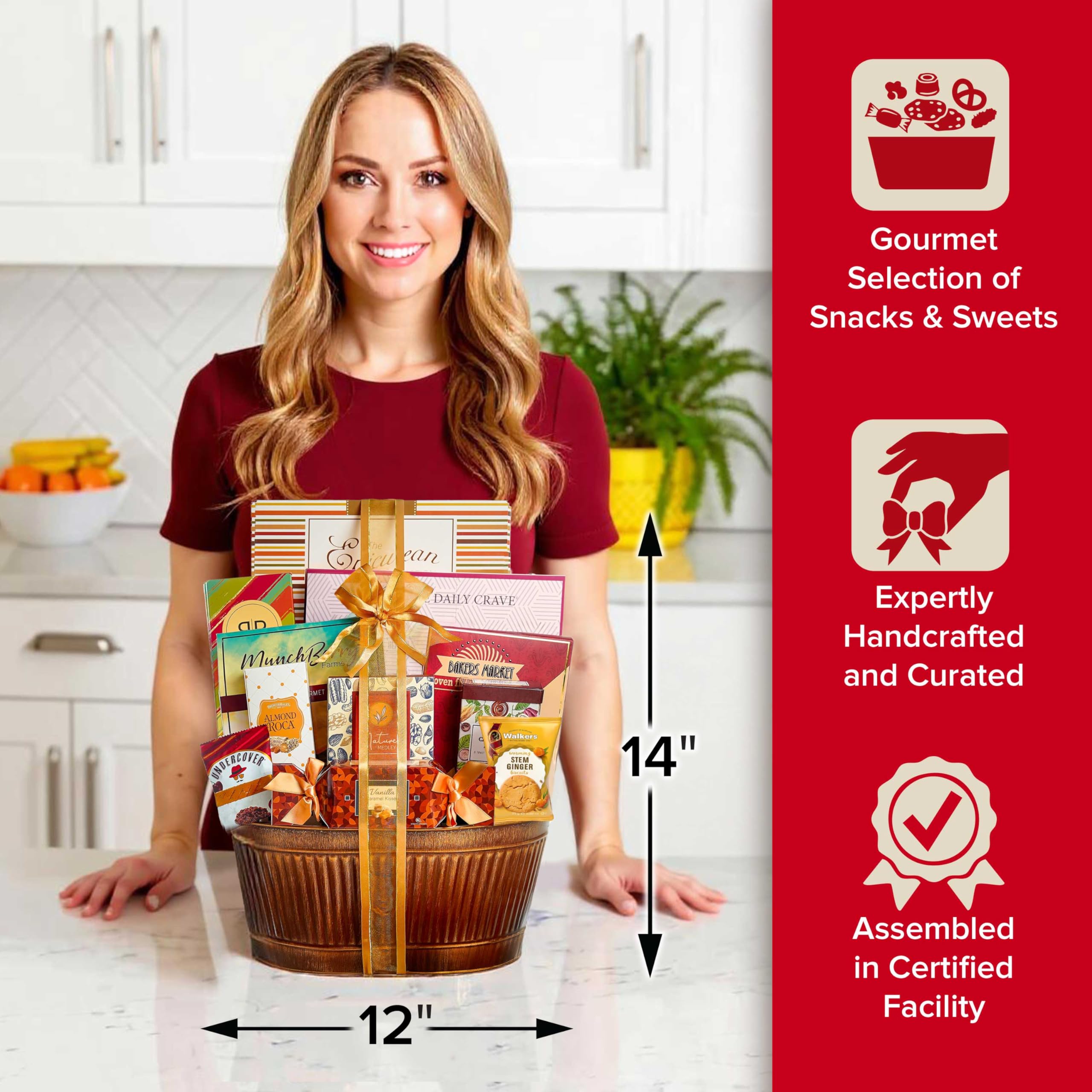 Broadway Basketeers Gourmet Gift Basket for Women, Men, Families, Teacher, College, Appreciation, Thank You, Birthday, Corporate, Get Well, Sympathy Baskets: Gift Basket