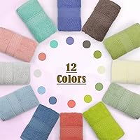 Vista 2 de Cleanbear Juego de 12 toallas de mano, 12 colores, 100% algodón, para baños y diferentes miembros de la familia, toalla de mano de baño ultrasuave