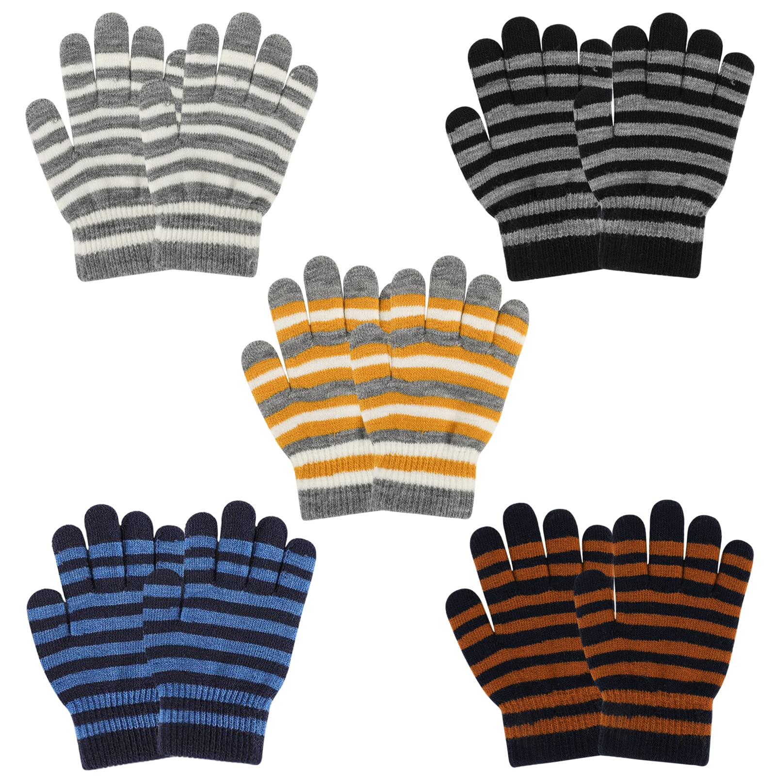 Lot De 3 Paires Gants Chauds Tricot Enfants QKURT - Mitaines Licorne Douces Et Extensibles 1-5 Ans