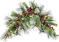 Vista 7 de DearHouse - Botín de Navidad artificial de 24 pulgadas, botín de buzón de Navidad con colección invernal de pino y luces LED para decoración